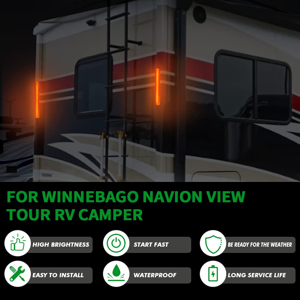 Alpha Rider 2Pcs For Winnebago Navion View Tour Rv Camper 12'' Atc Led Stop Brake Light Replaces 151076-01-000,Water Resistant &