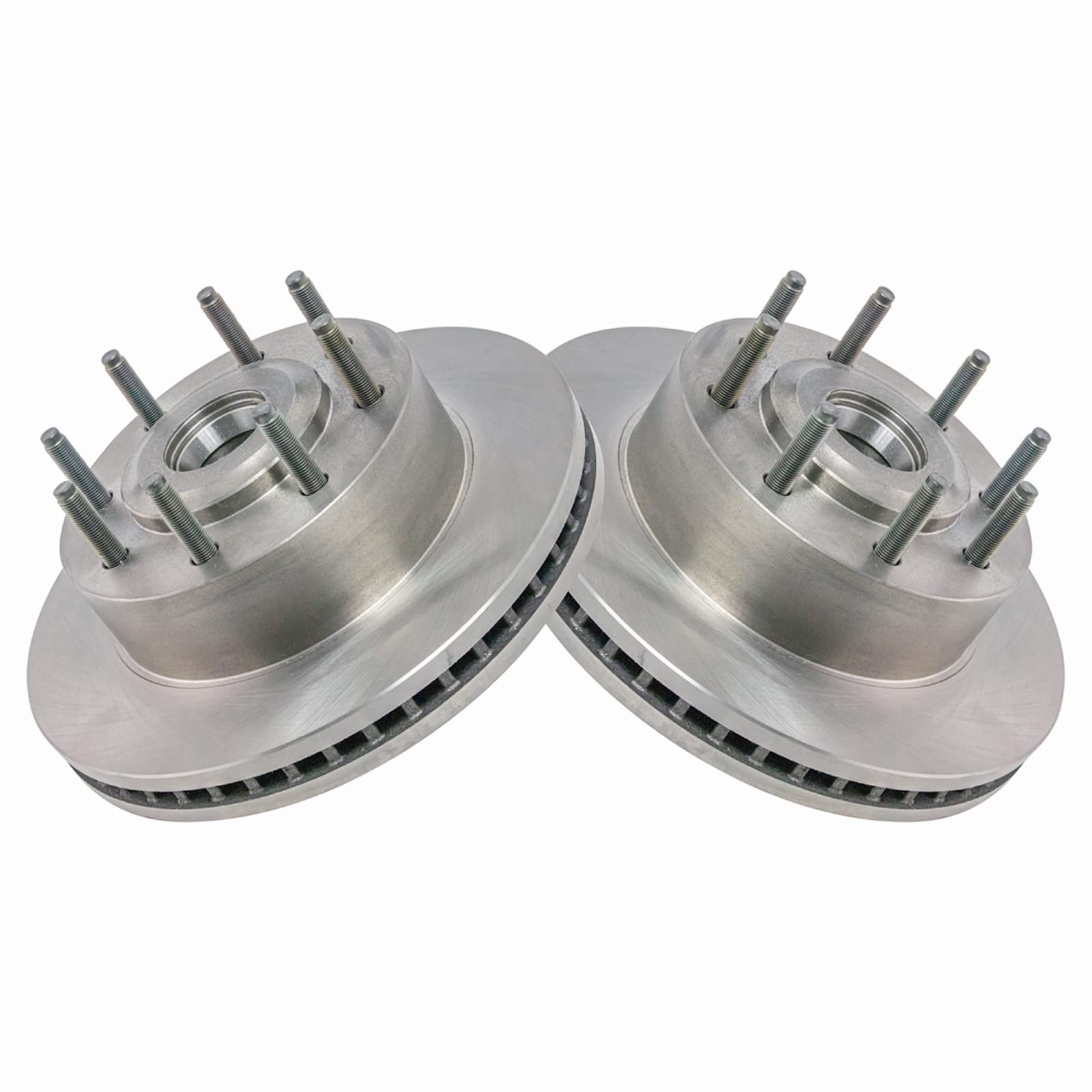 Trq Front Brake Rotors Set Vented Compatible With 2005-2007 Ford F-250 Super Duty F-350 Super Duty