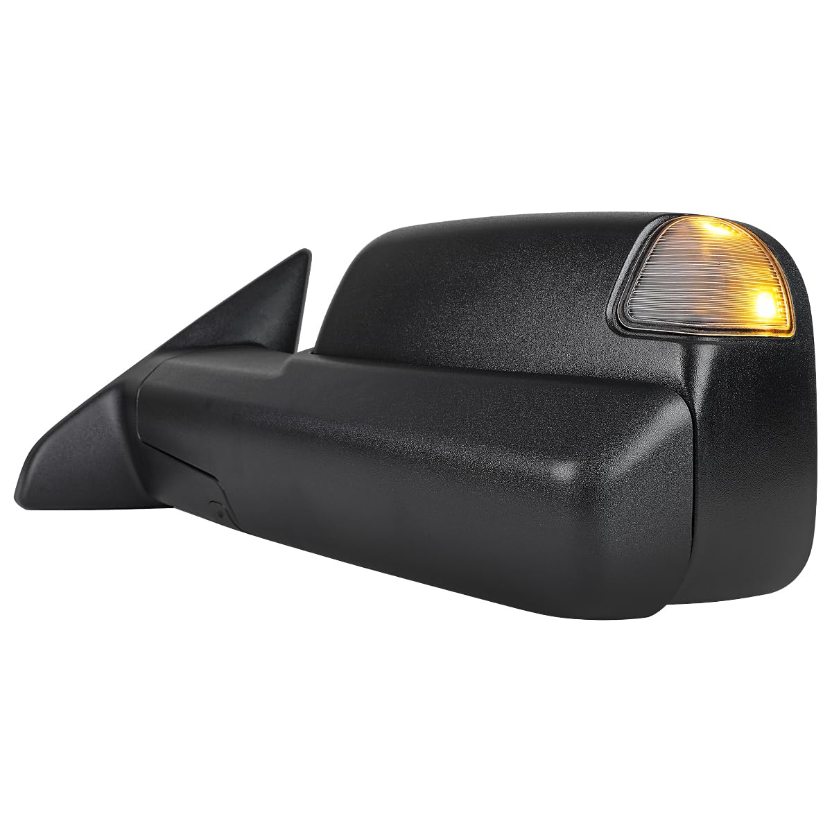 Spec-D Tuning Black Left Driver Side Power Heated Manual Fold Tow Mirror w/Puddle Light + Blind Spot Compatible with 2019-2022 R