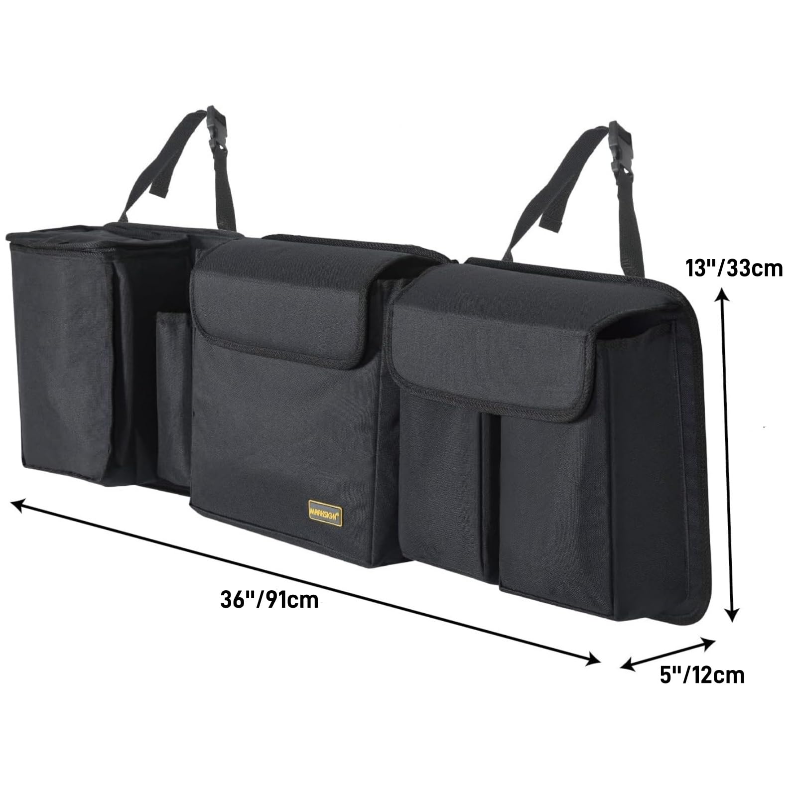 Marksign Deluxe Car Trunk Organizer, Detachable Backseat Hanging Organizer Storage Modules With Built-In Cooler For Car Small Su