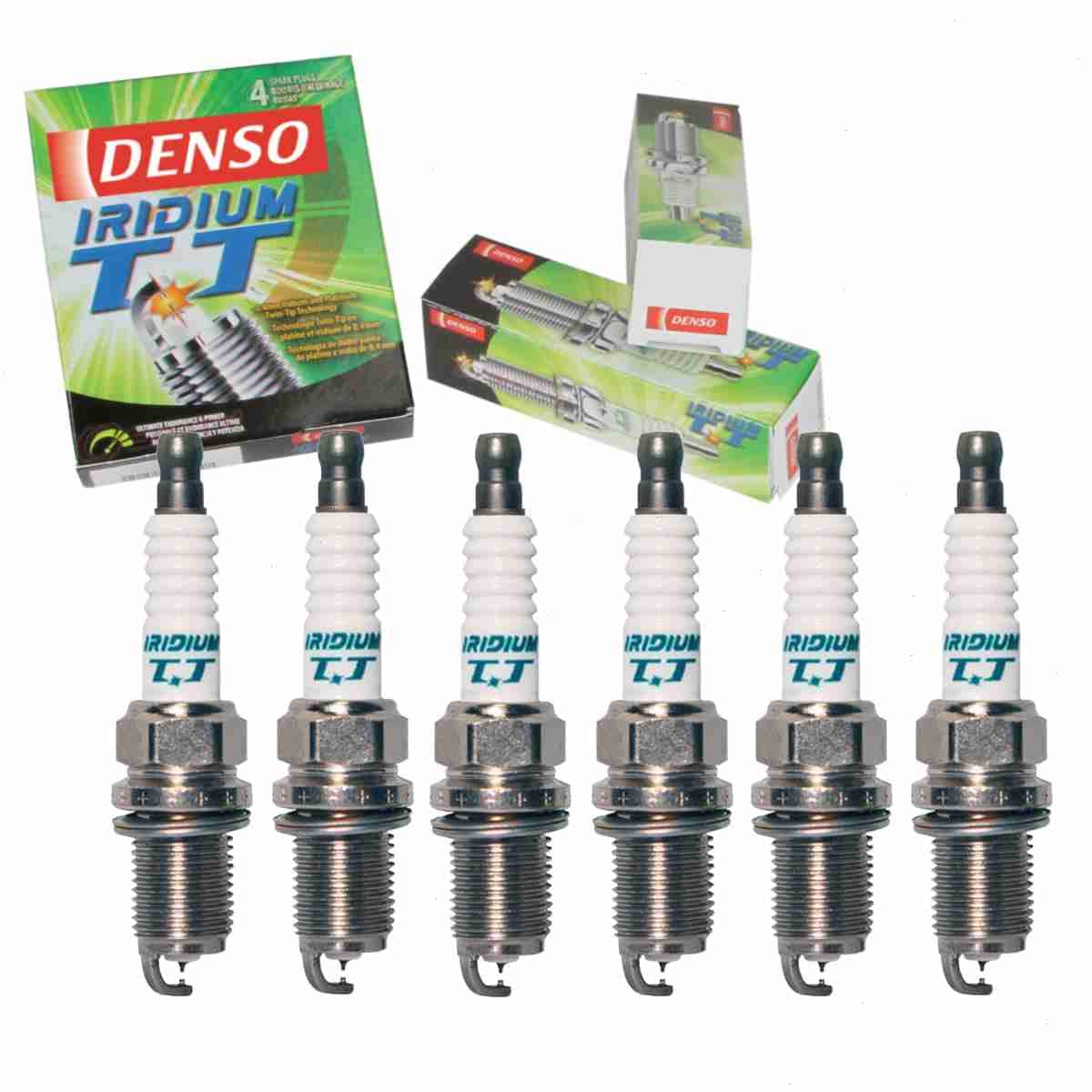 6 pc DENSO Iridium TT Spark Plugs compatible with Toyota 4Runner 3.0L 3.4L V6 1989-2002