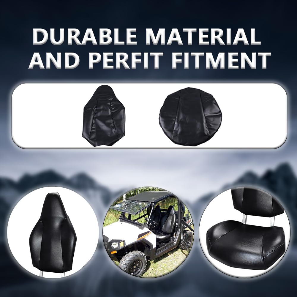 Pit66 Seat Cover Kit, Compatible With Polaris Rzr 570 2012-2018/ Polaris Rzr 800 2008-2014/ Polaris Rzr 900 2011-2014/ Ace 325/570 2014-2017 Vinyl Black