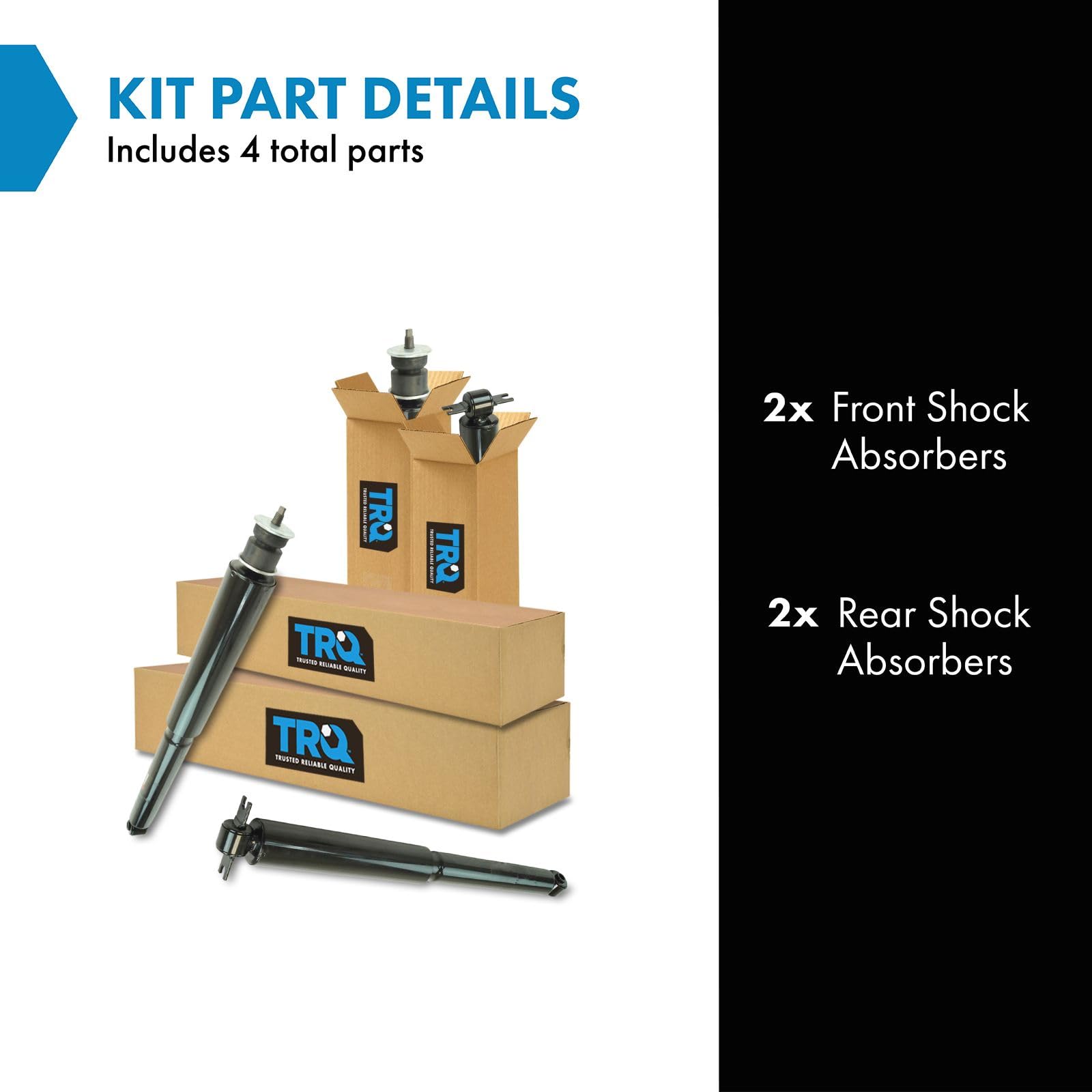 Trq Front And Rear Shock Absorber Set Compatible With 2007-2017 Jeep Wrangler