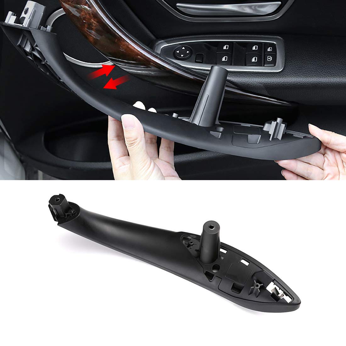 Jaronx For Bmw 3/4 Series Door Handle, Inner Door Supprot Handle Pull Strap Grab Cover Passenger Side Right Front Armrest Bracke
