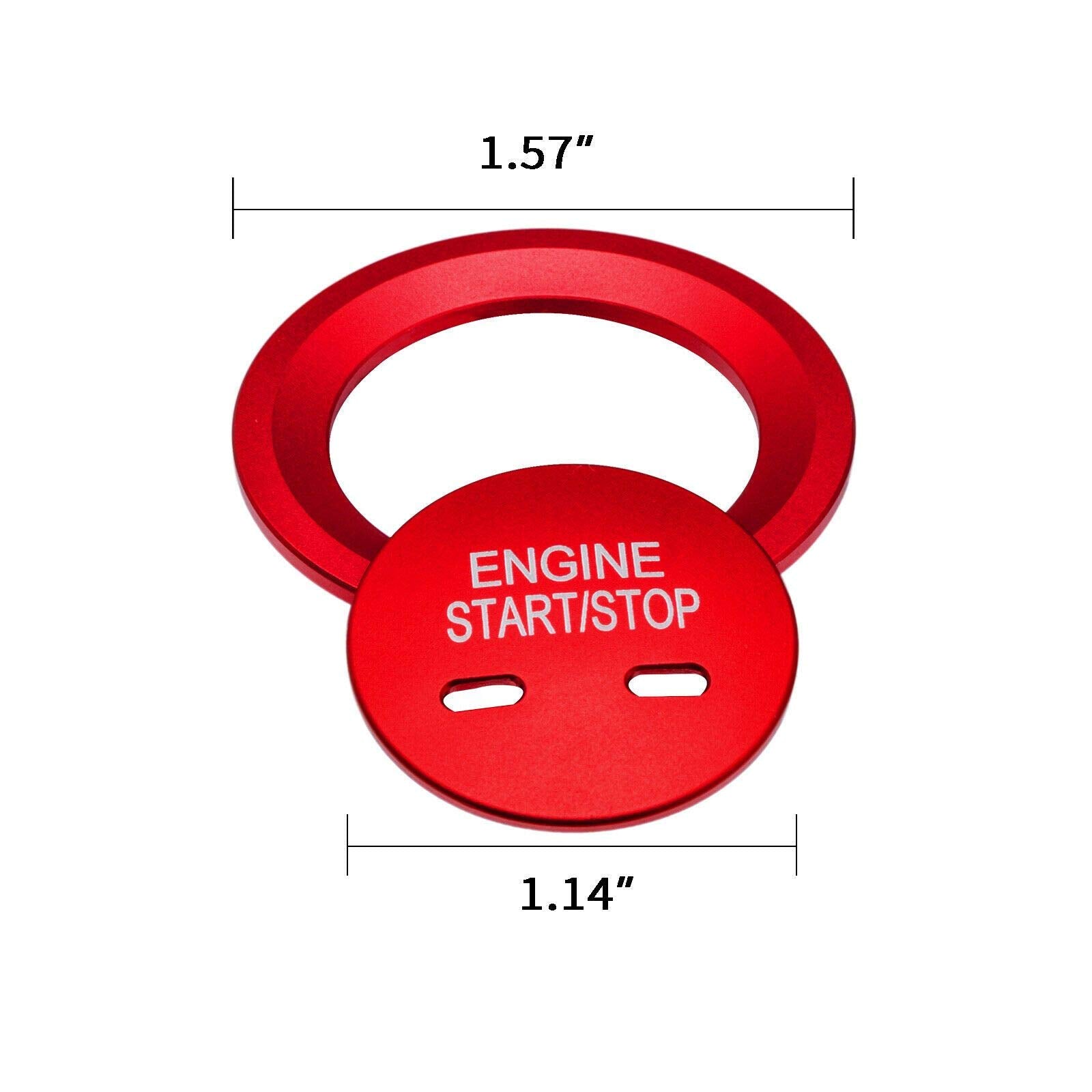 Xotic Tech Aluminum Alloy Engine Start Button,Power Ignition Switch Button Cover Trim & Ring Sticker Compatible With Chevrolet Equinox Tahoe Cruze/Gmc Yukon/Cadillac Cts Xts (Red)