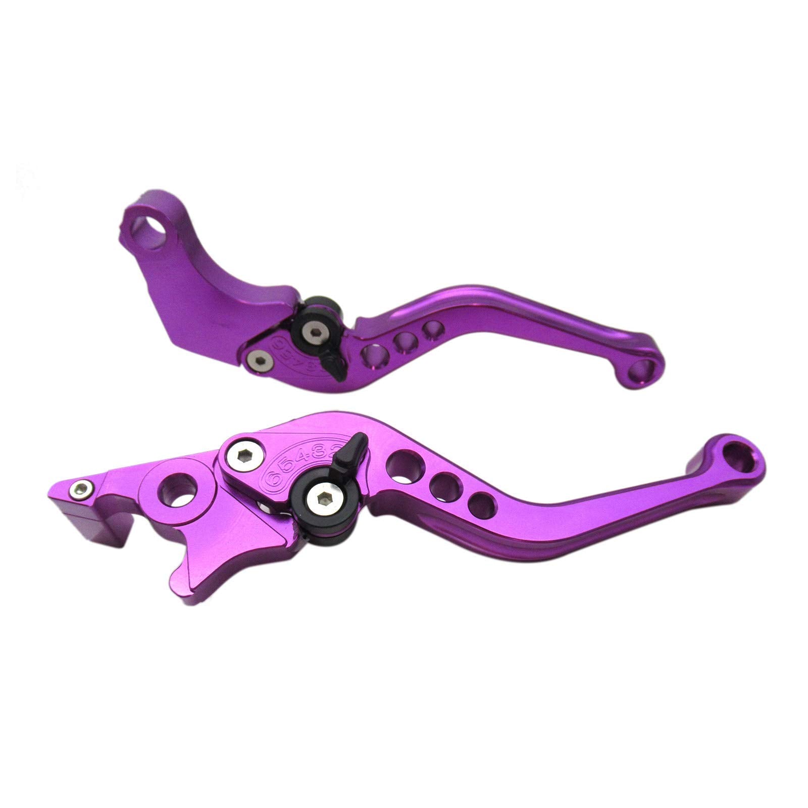 Purple Cnc 6 Position Shorty Brake Clutch Lever For Kawasaki Zx10R 2006-2015 06 07 08 09 10 11 12 13 14 15