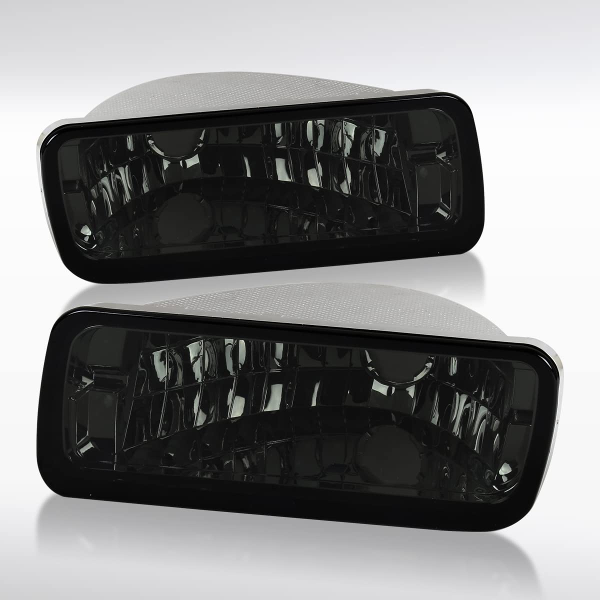 AUTOZENSATION Compatible with 1985-1992 Chevy Camaro Smoke Lens Bumper Lights