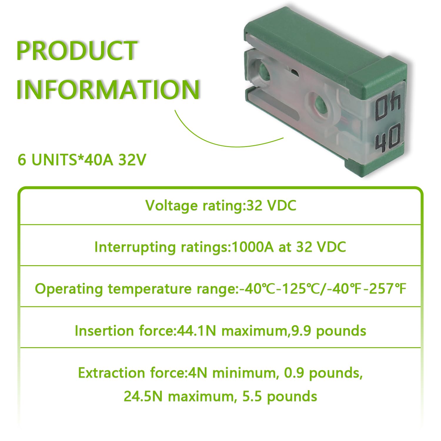 Eplzon 15A 20A 25A 30A 40A 50A 60A 32V Mini Slotted Automotive Mcase Shaped Cartridge Fuse Kit(Pack Of 14Pcs)