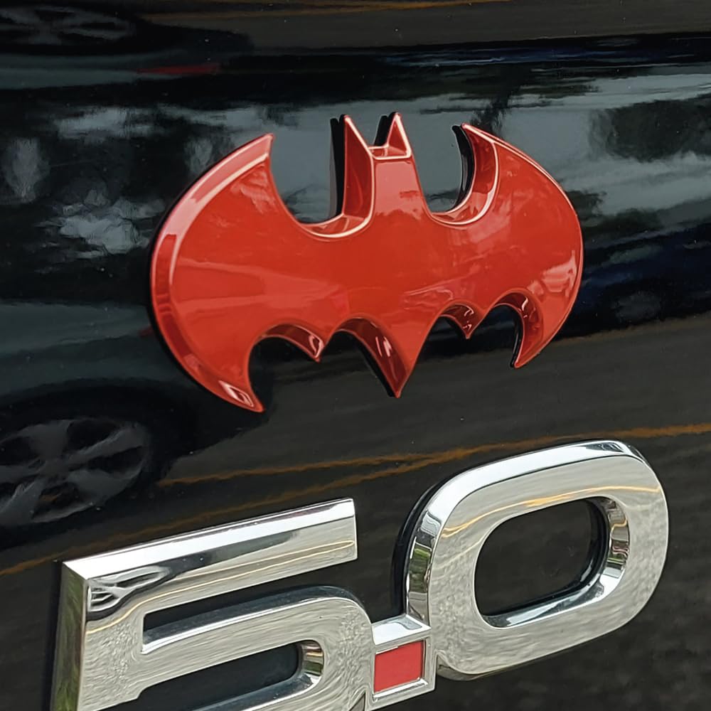 Fan Emblems Batman 3D Car Badge - 1989 Batwing Logo (Red Chrome: 3.8 X 1.8 X 0.2 Inches)