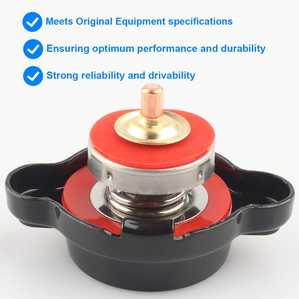 Allmotorparts High Pressure Radiator Cap with Temp Gauge, 1.8 Bar, 25.6psi for Honda, Kawasaki, Suzuki, Yamaha, ATV & Dirt Bikes - Silver/Gray