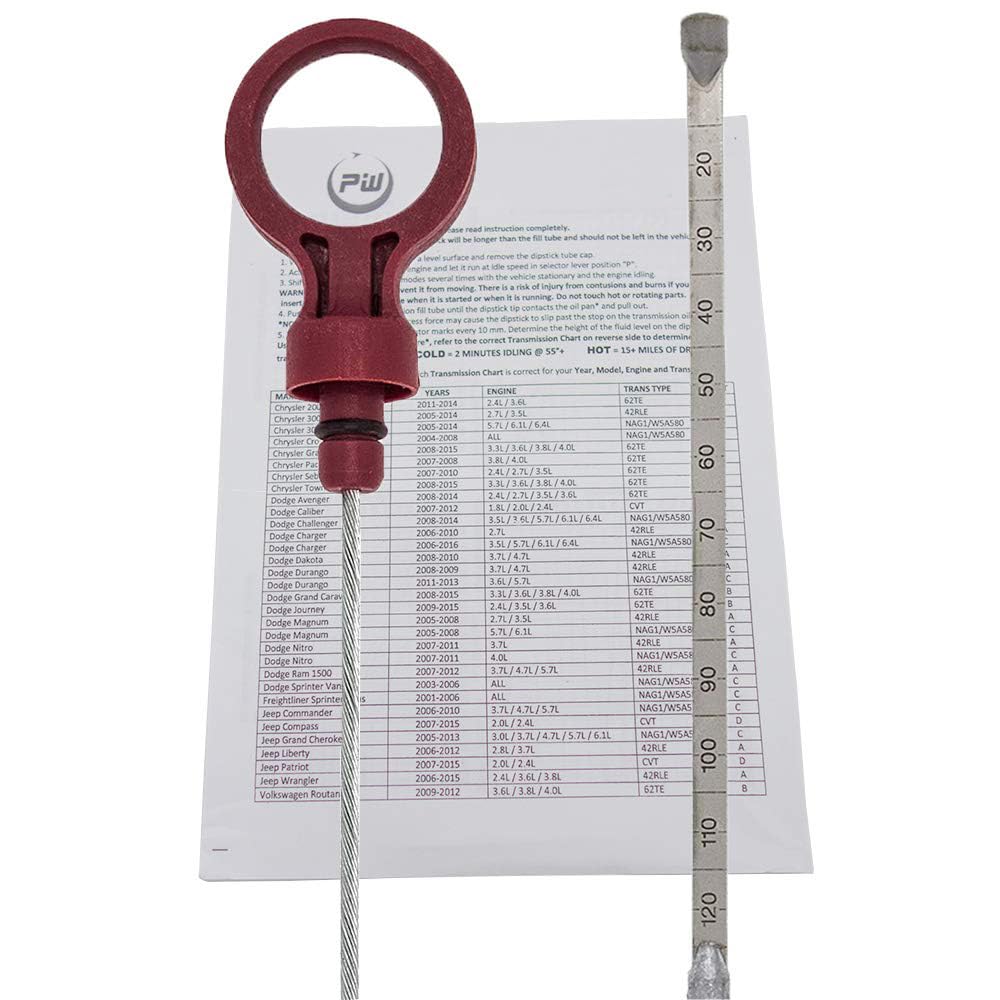 Automatic Transmission Dipstick For Chrysler Jeep Dodge - Level Tool With Directions Check Auto Trans Fluid Oil Level -Dealer #S : 8863B, 9336, 9336A, 42Rle, Nag1, 62Te 2.7 3.5 3.6 3.7 5.7 6.1 6.4