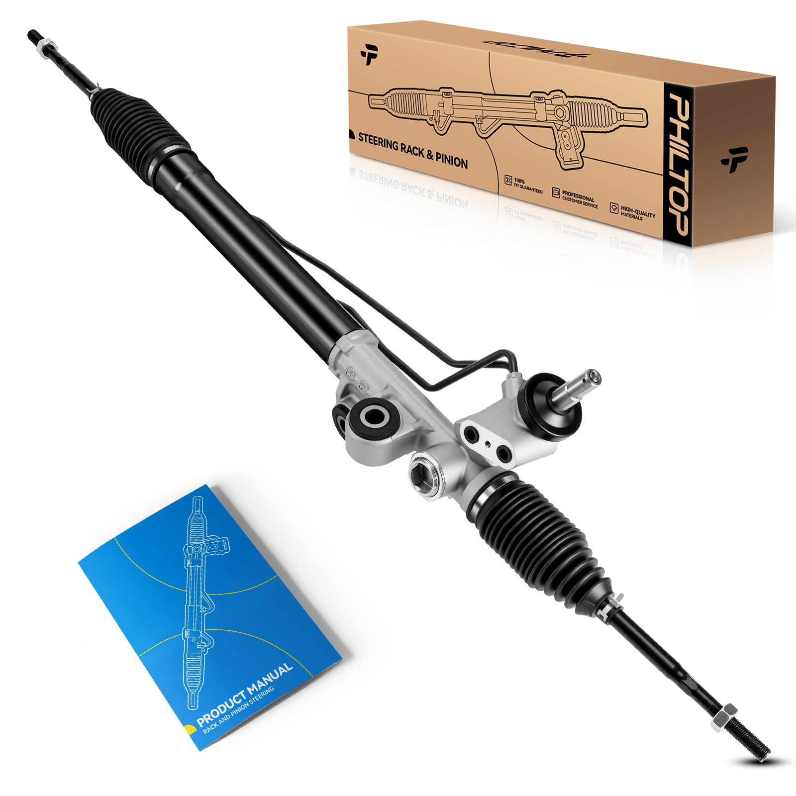 PHILTOP Power Steering Rack and Pinion Compatible with Chevy Colorado 2004-2006 2.8L 3.5L RWD, GMC Canyon 2004-2006 2.8L 3.5L RW