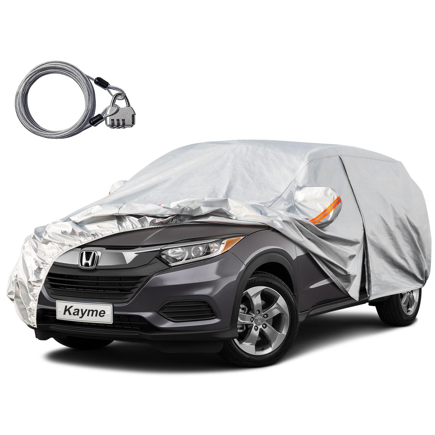 Kayme Suv Car Cover Waterproof All Weather With Lock And Zipper, Outdoor Sun Uv Rain Protection, Fit Audi Q3, Bmw X1, Honda Hrv,