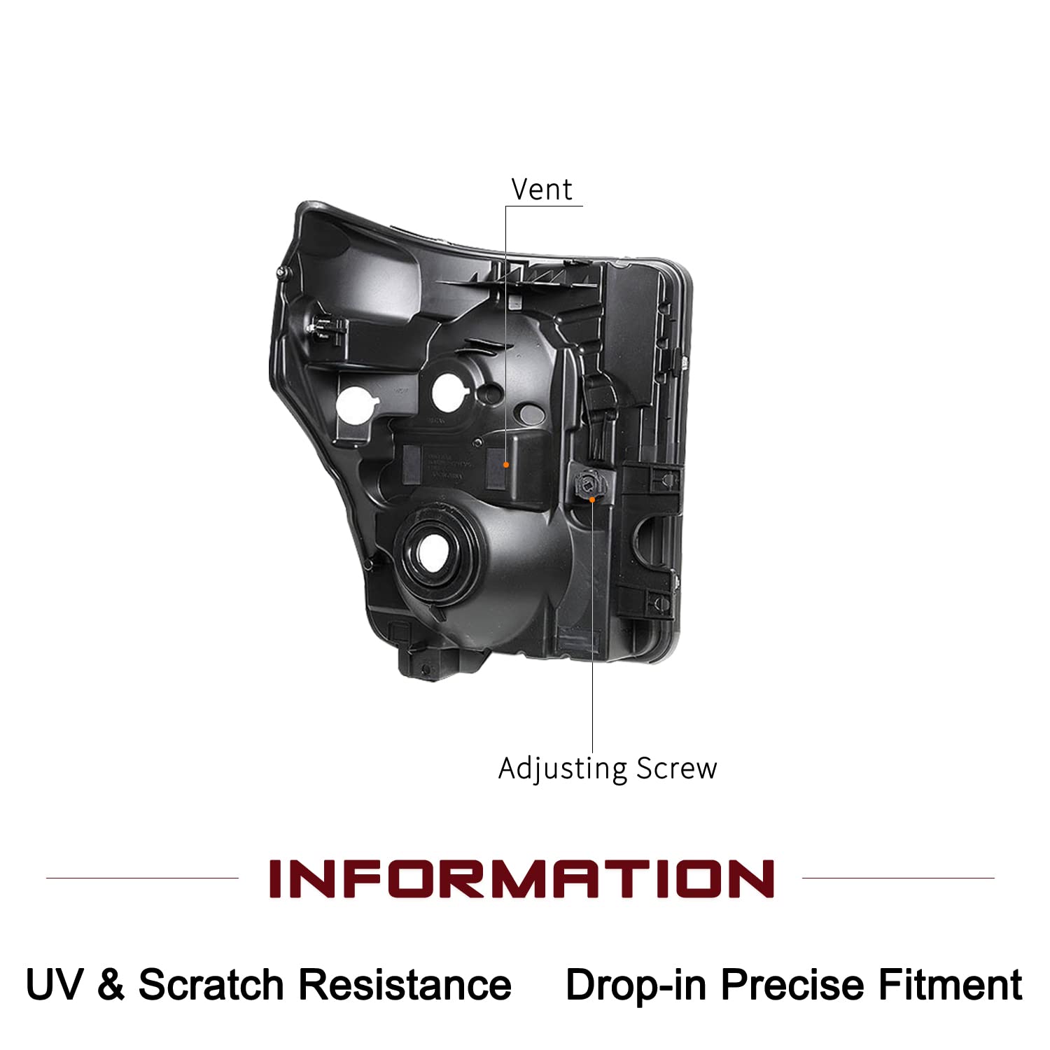 Jsboyat Headlight Assembly Replacement For 2011-2016 Ford F250 F350 F450 F550 Super Duty Headlamp Driver And Passenger Side (Black Housing With Clear Reflector)