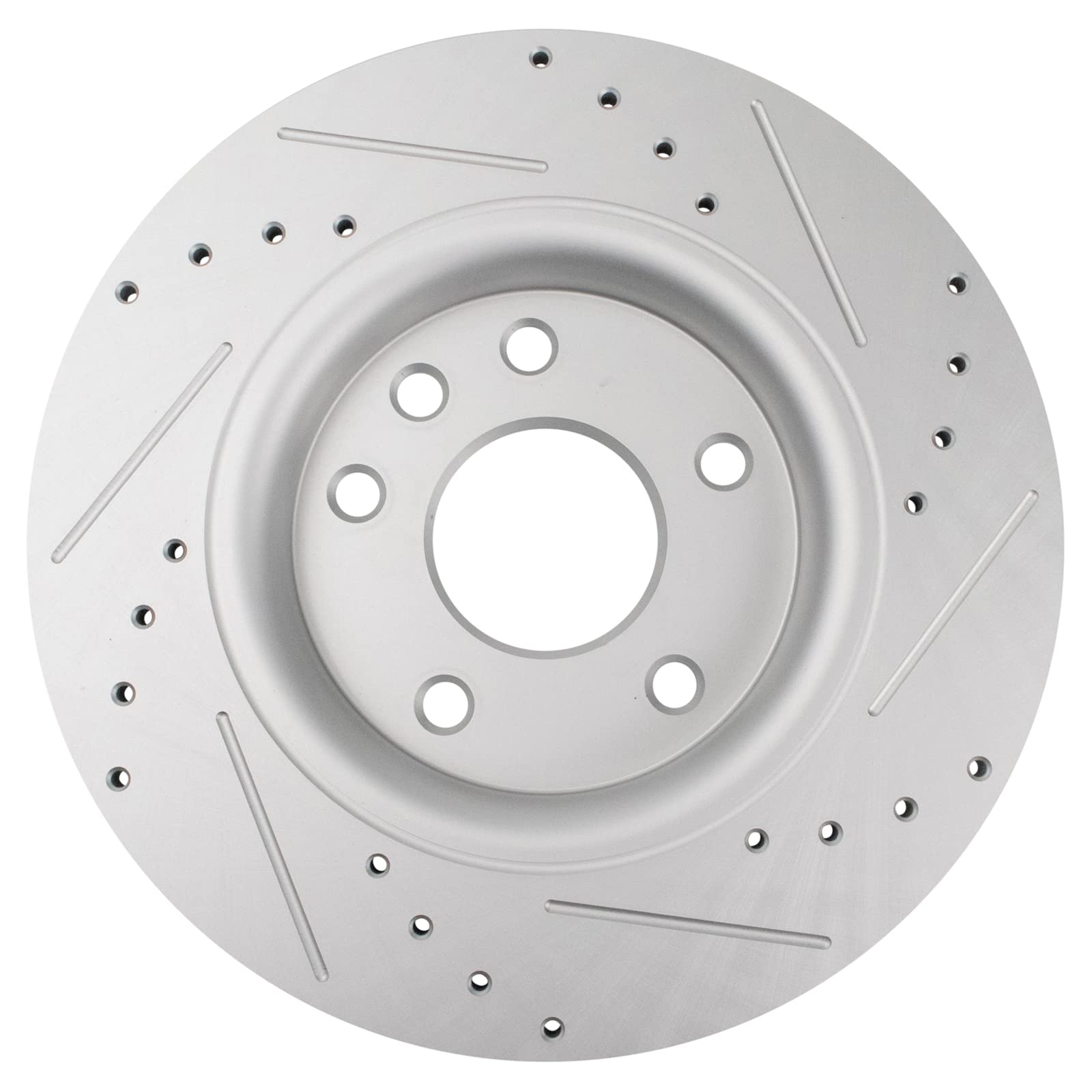 Trq Rear Performance Brake Rotors Set Premium G-Coated Cross Drilled & Slotted Compatible With 2017-2024 Chrysler Pacifica