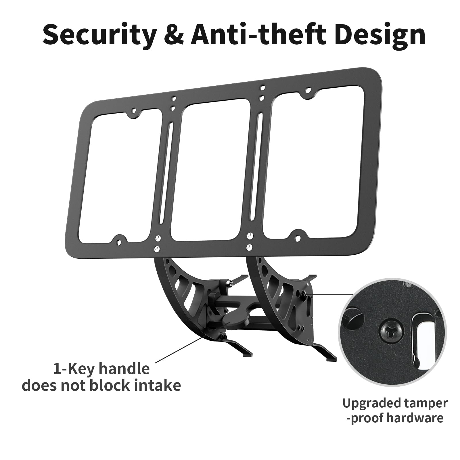 Tesfram 2023-2017 Model 3 License Plate Mount, Height-Adjustable & No Drilling Front License Plate Holder With Anti Theft Featur