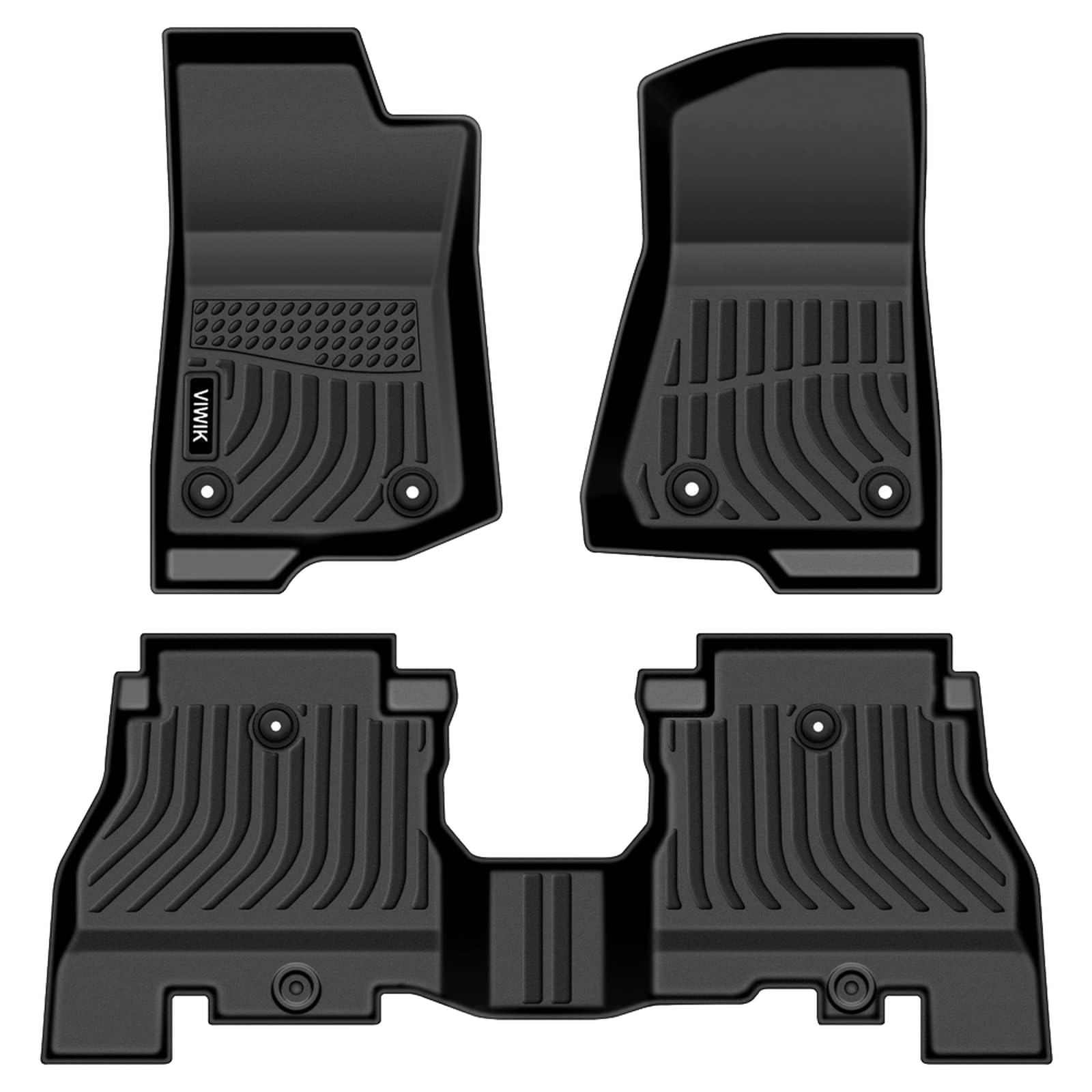 Floor Mats Fit For Jeep Wrangler Jl 2018-2024 (Not For Jk Or 4Xe), Tpe Rubber Car Mats All Weather Custom Floor Liners For Jeep