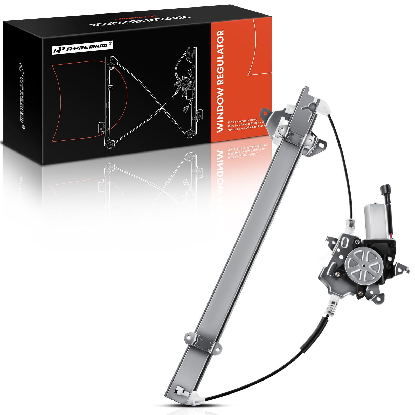 A-Premium Power Window Regulator With Motor Replacement For Nissan Frontier Xterra 2005-2015 Pathfinder Suzuki Equator (2 Pins O