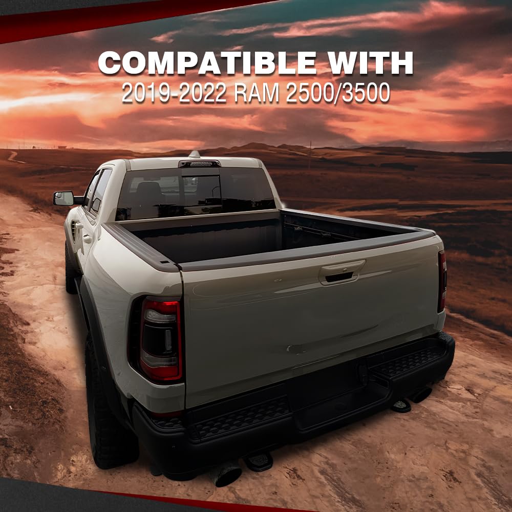 CROSSDESIGN Tailgate Spoiler Cap Molding Compatible with Ram 2500 3500 2019-2022 68364364AA Black Textured