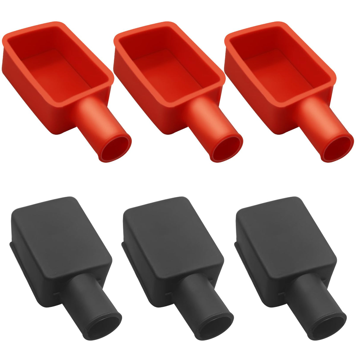 6Pcs Battery Terminal Cover, Battery Terminal Protector, Car Insulating Battery Cover, Soft Rubber Positive and Negative Poles S