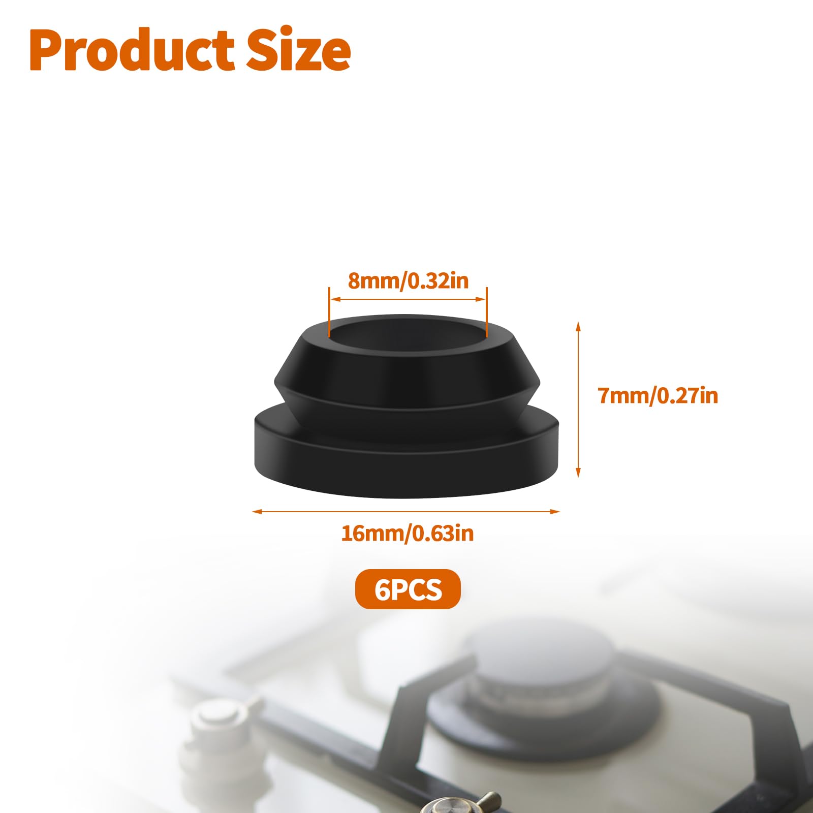 OXDFK 6 PCS RV Stove Top Grommets, Rubber RV Stove Top Grommets Kit for Magic Chef and for Atwood Stove Grates, Camper Stove Cov