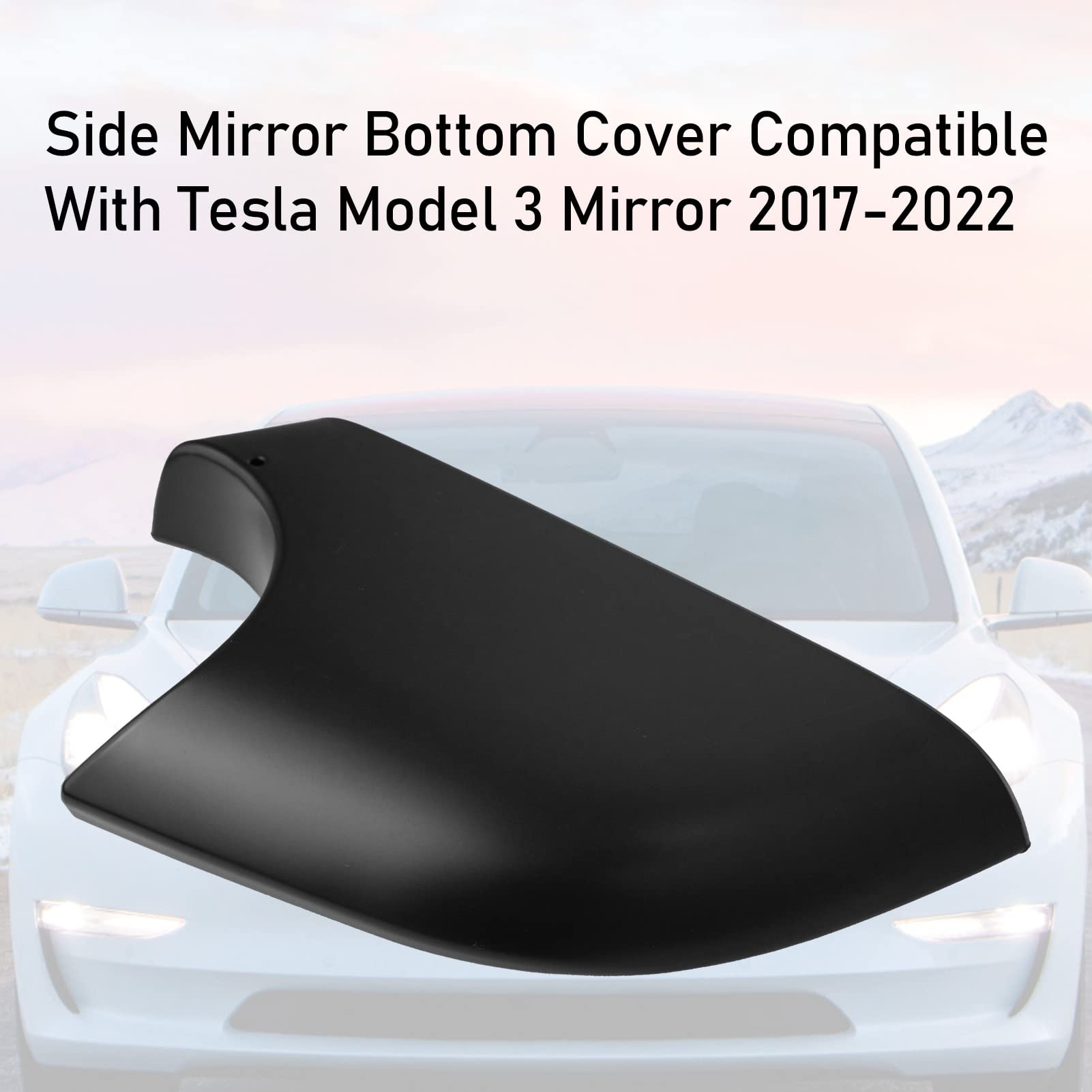 Jaronx Compatible With Tesla Model 3 Mirror Bottom Cover 2017-2024, Right Passenger Rearview Mirror Lower Base Cover, Side Mirro