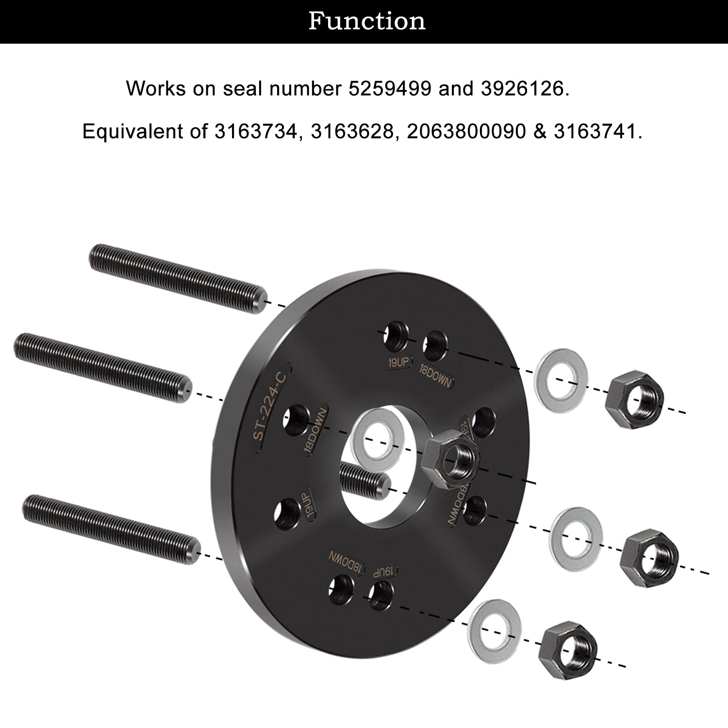 5395259 3824078 Rear Main Crankshaft Seal & Wear Sleeve Installer Alt ST-224C 2063800090 For Cummins 3.9L 5.9L 6.7L 8.3L & 9.0L