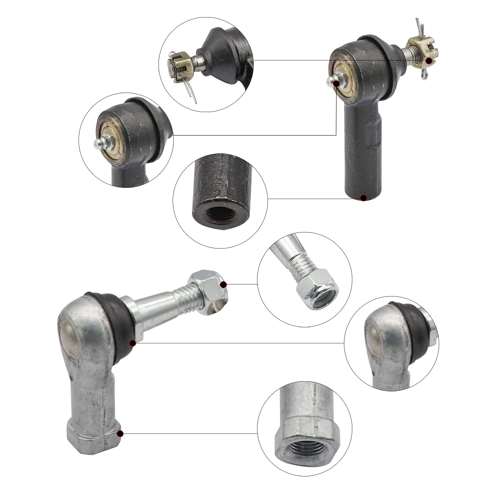 Ball Joint Kit,Tie Rod End Set and Steering Back Outer Ball Joint Fits 2001-Up EZGO TXT Golf Cart OEM 70902-G01 70902-G02 70695-