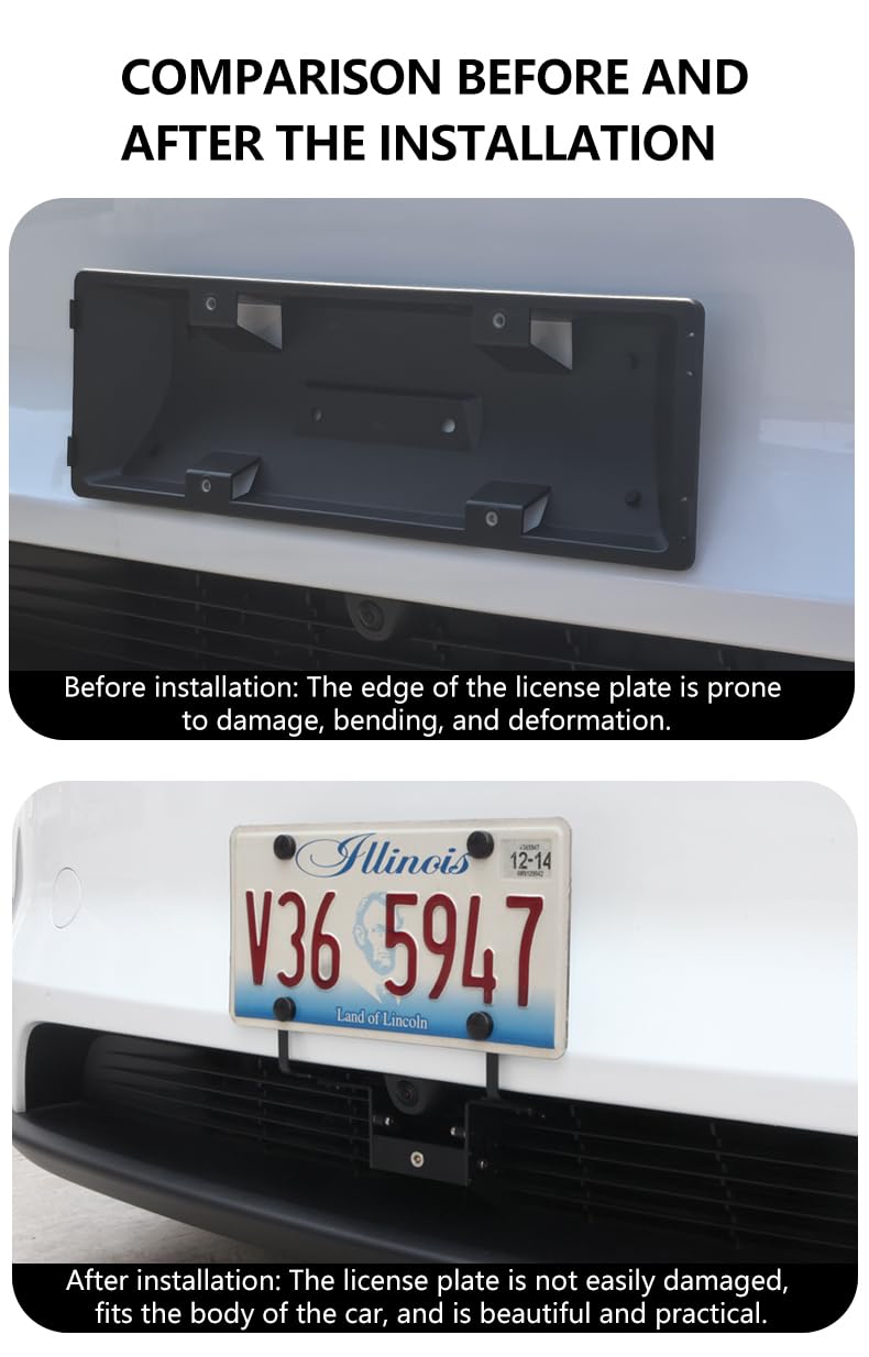 Ermorgen Lockable Front License Plate Holder Mount Frame Exclusively Compatible for 2026 New Model Y Juniper, Aluminum Alloy Acc