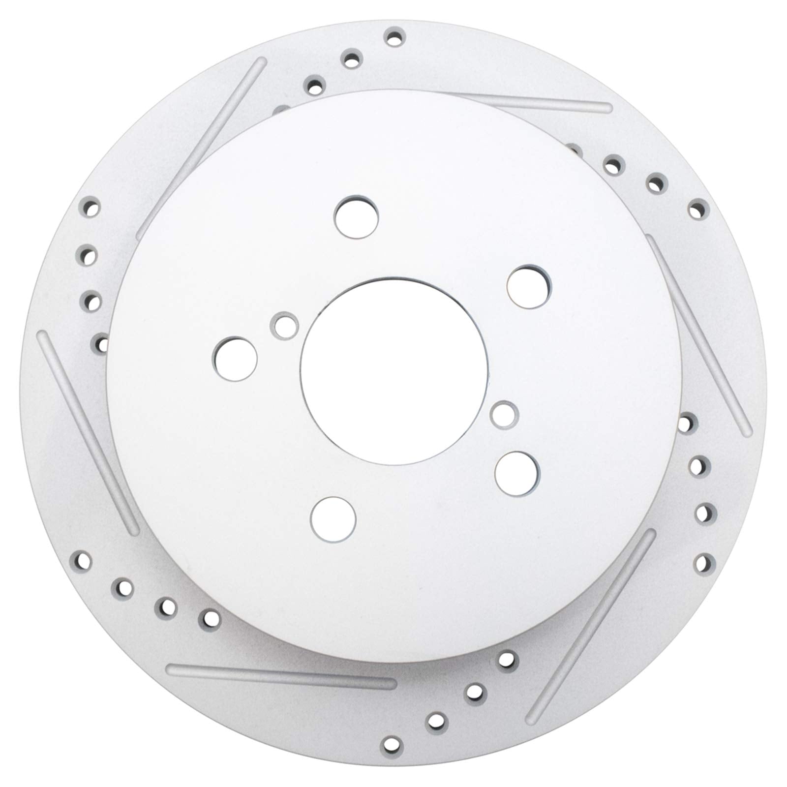 Trq Rear Performance Brake Rotors Set Solid Premium G-Coated Cross Drilled & Slotted Compatible With 2005-2009 Subaru Legacy Out