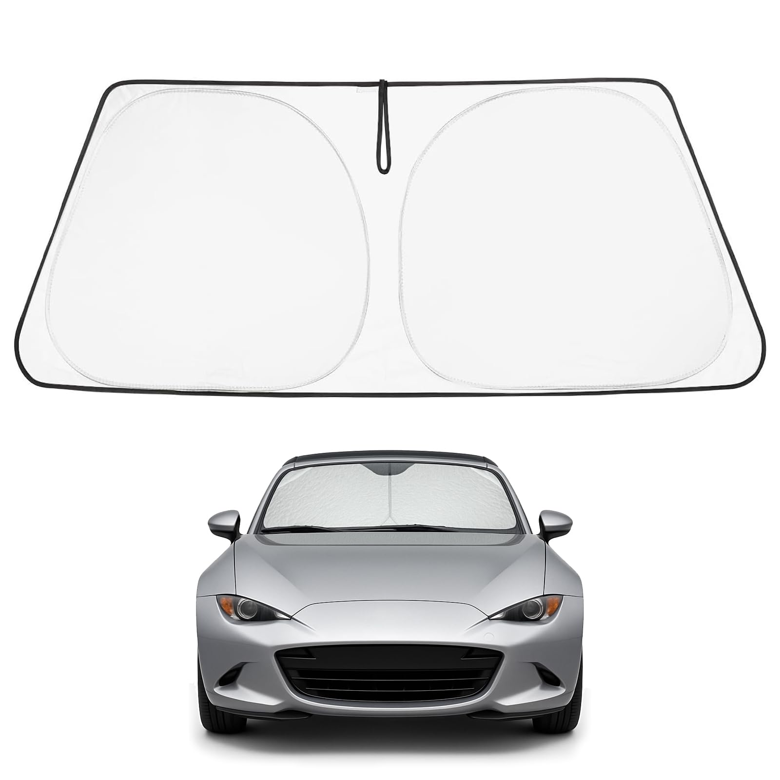 Proadsy 2025 Upgrade Windshield Sun Shade Custom Fit Mazda Mx-5 Miata Convertible 2017-2019 4-Layer Foldable Front Sunshade Prot