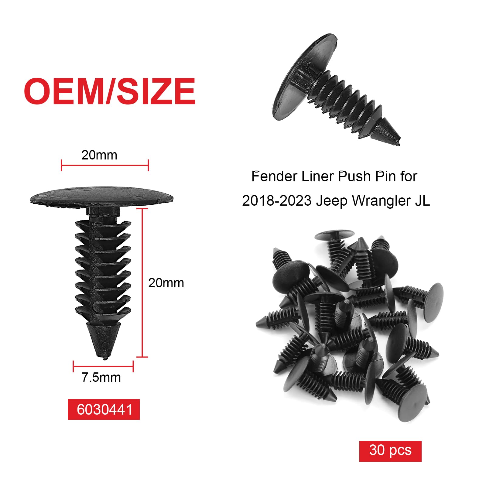 121Pcs Fender Clips For 2007-2022 Jeep Wrangler Jl Jk & 2005-2010 Grand Cherokee, Retainer Push Pins 6030441, Plastic Rivets 650