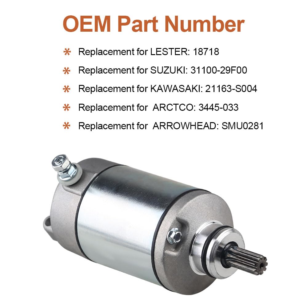 Waterwich Starter Compatible With Suzuki Ltz Kawasaki Kfx 400 2003 2004 2005 2006 2007-2015 Replaces 31100-29F00 21163-S004