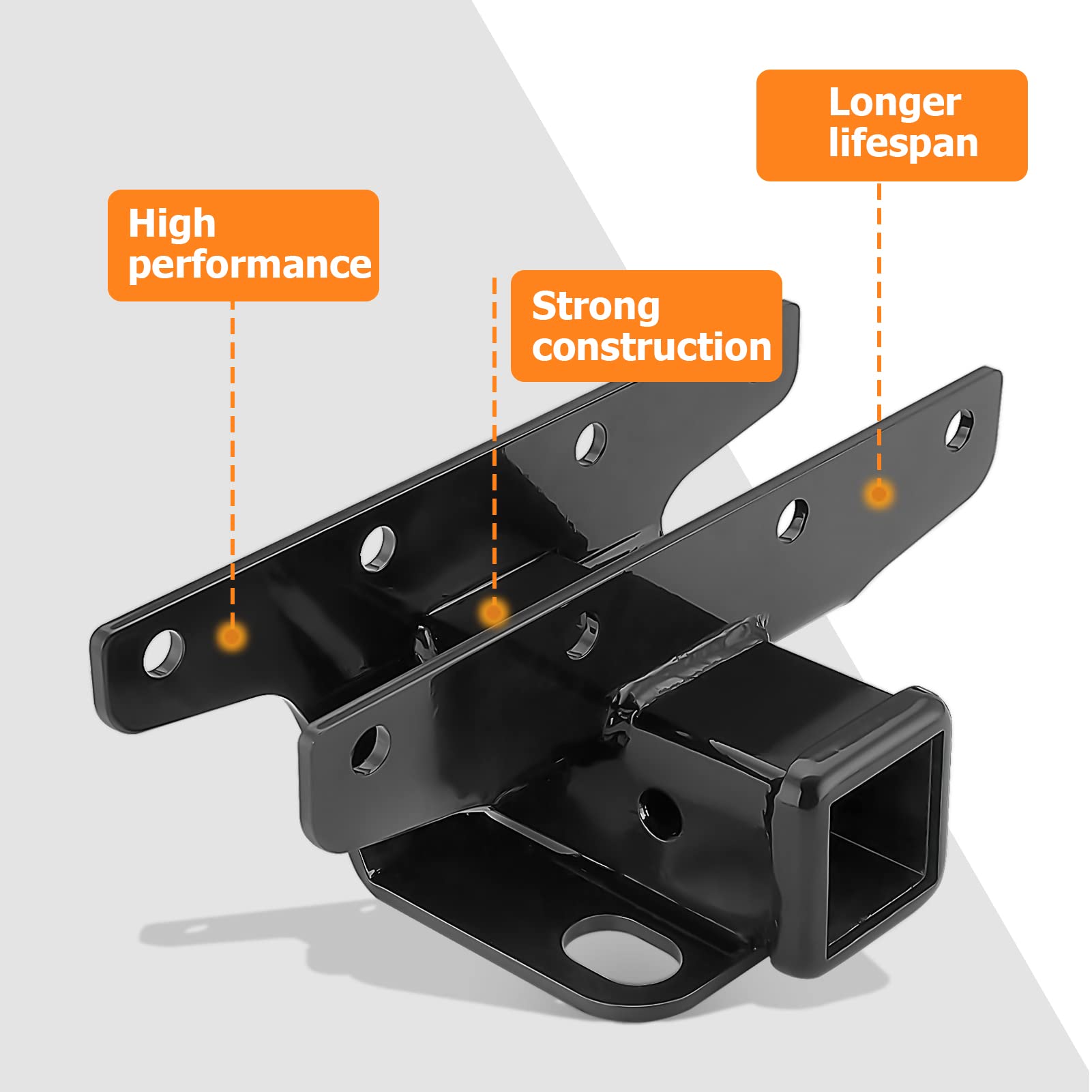 WeiSen 2'' Rear Trailer Hitch Receiver Class 3 Towing Hitch & 4-Pin Trailer Wiring Harness Compatible with Jeep Wrangler JL/JLU