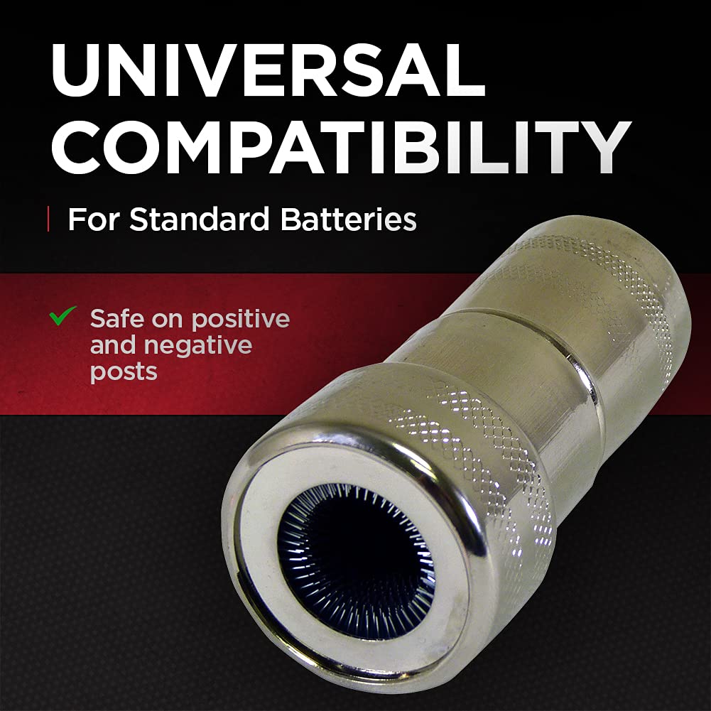 Schumacher Electric Baf-Bi Battery Terminal Cleaning Brush For Automotive, Marine, And Power Sport Batteries, With One-Year Limited Warranty, Chrome, 1 Unit