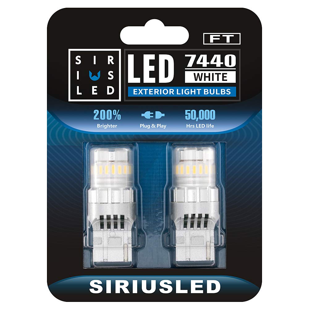 Sir Ius Led - Ft- 7440 Led Backup Reverse Light Bulb Super Bright High Power Single Filament Function Air Vent Design 3030+4014