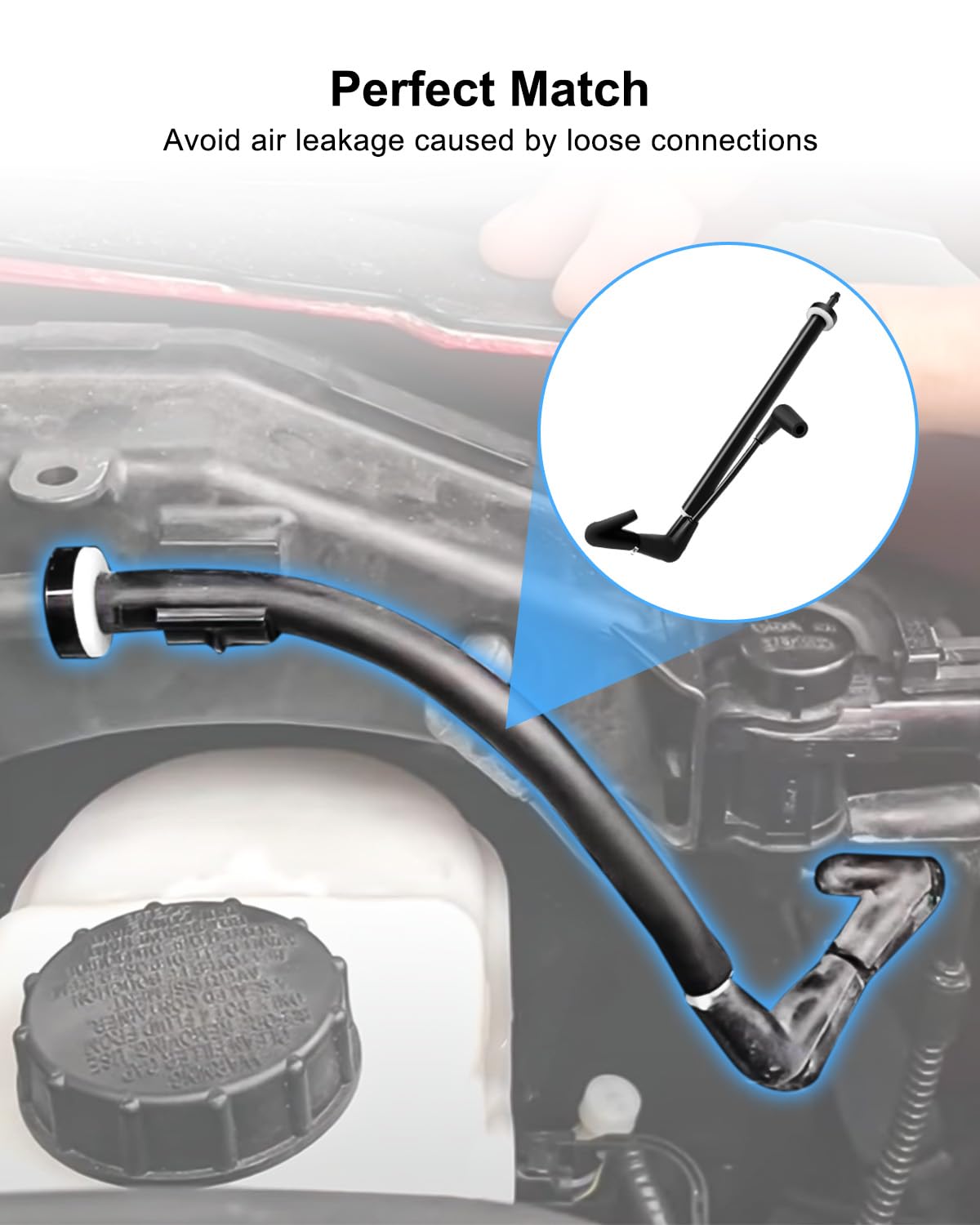 FL3Z-3A788-B Auto-Locking Hub Vacuum Line Tube Check Valve Assembly Fits for Select Ford/Lincoln Models, 4WD Actuator Vacuum Che
