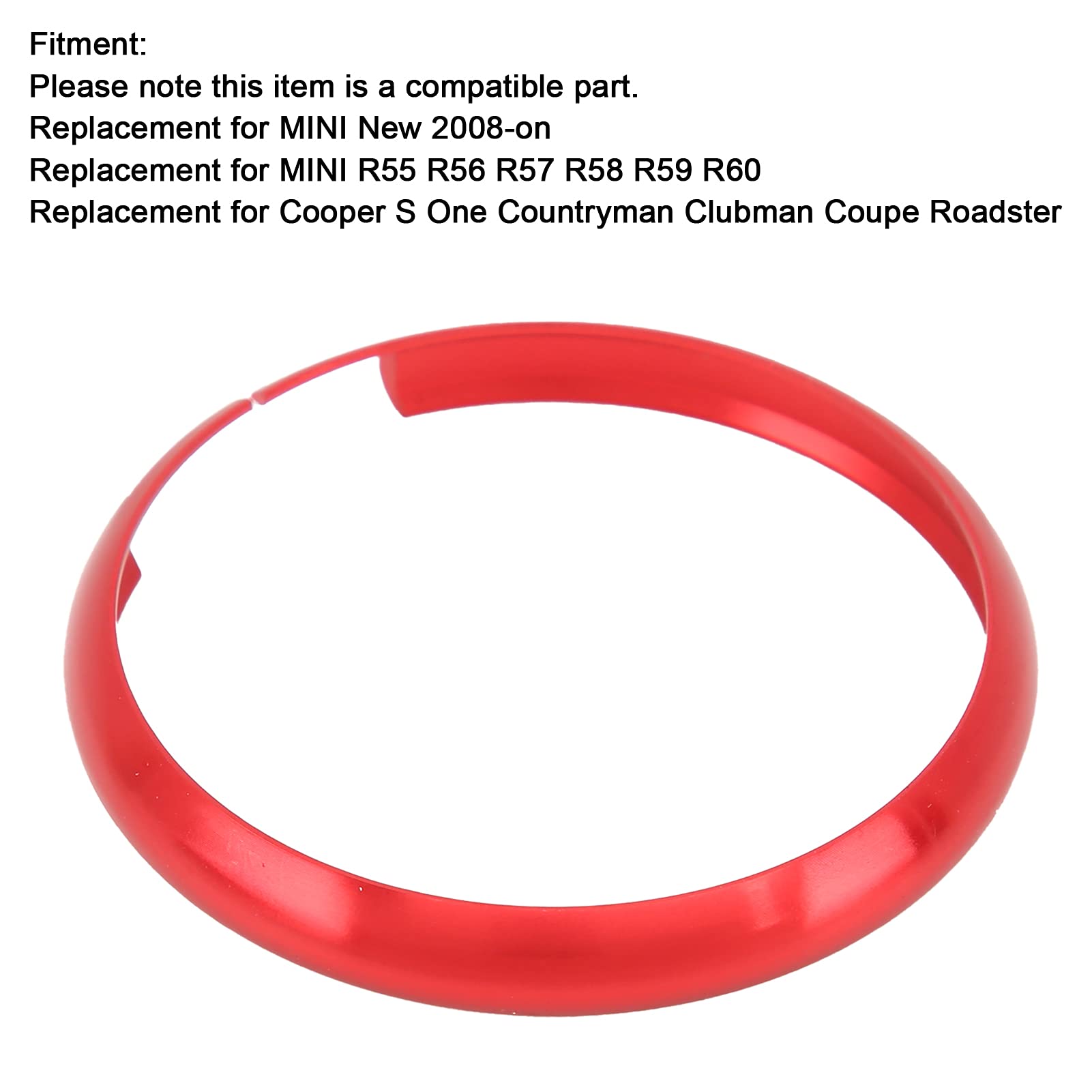 Key Fob Cover Aluminum Smart Key Fob Rim Trim Cover Replacement For Mini R55 R56 R57 R58 R59 R60(Pink) (Red)