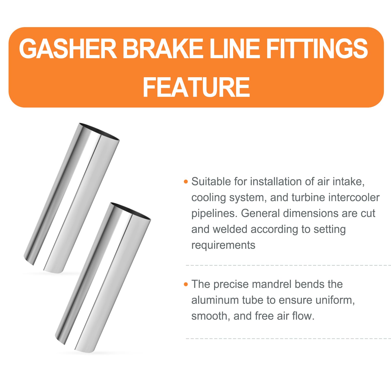 Gasher 2Pcs Aluminum Alloy Tube 2.75''Od Length 12   (300Mm) Intercooler Pipe For Intake And Cooling Systems