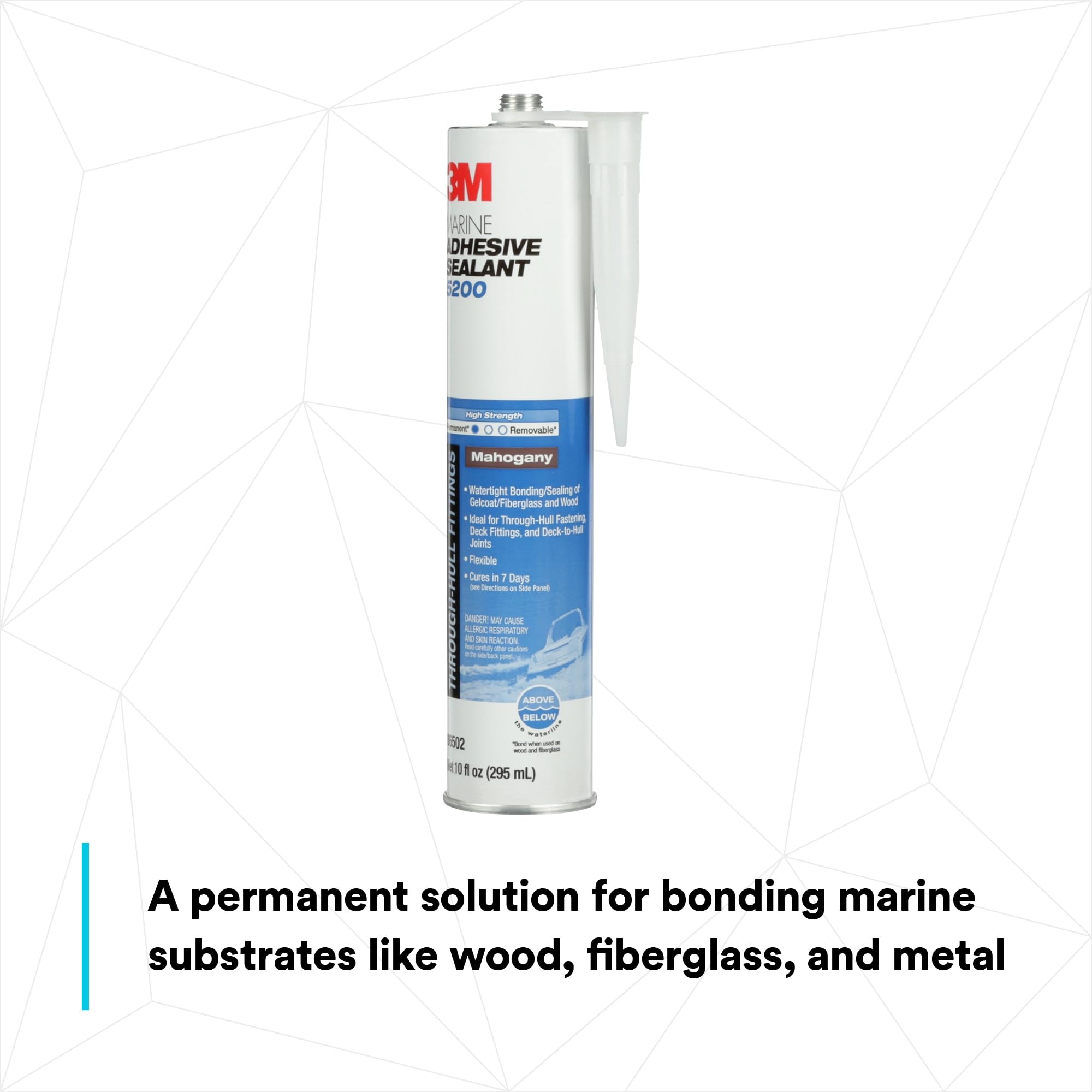 3M Marine 5200 Adhesive/Sealant (Mahogany, 1/10 Gallon), 10 Fl Oz