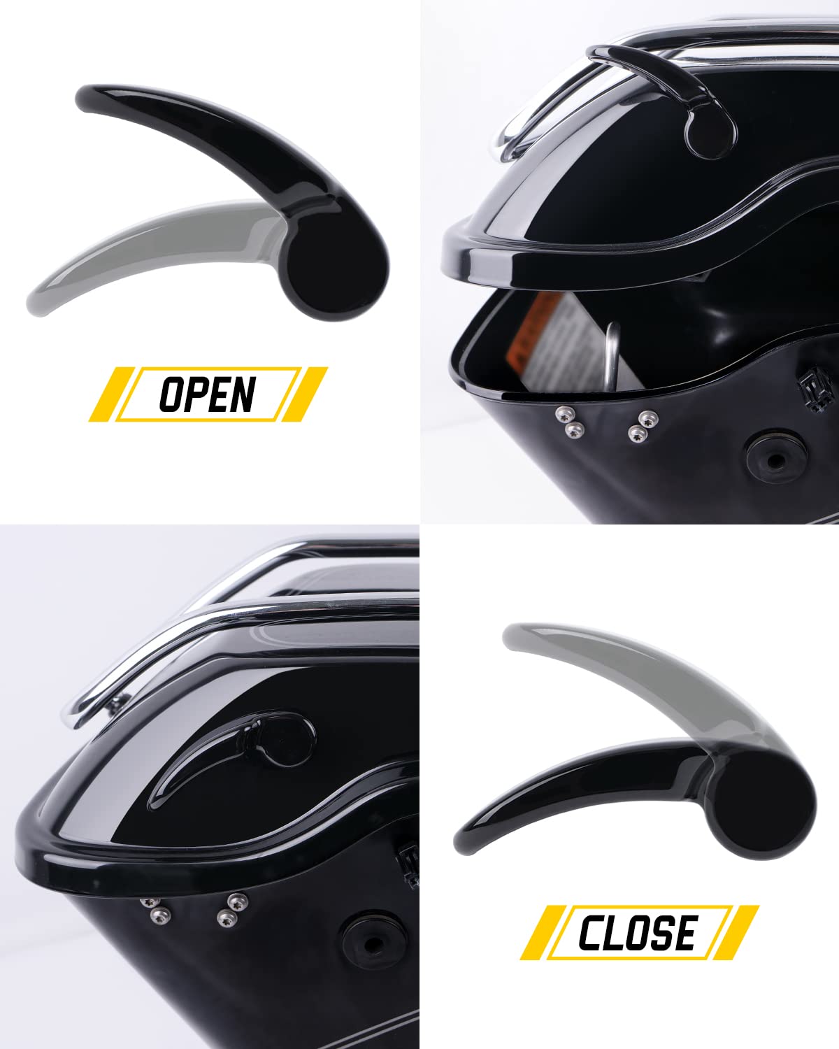 Anonemoto Black Saddlebag Latches Kit, Saddlebag Lifters Compatible For Harley Touring 2014-2024 Street Glide Electra Glide Road