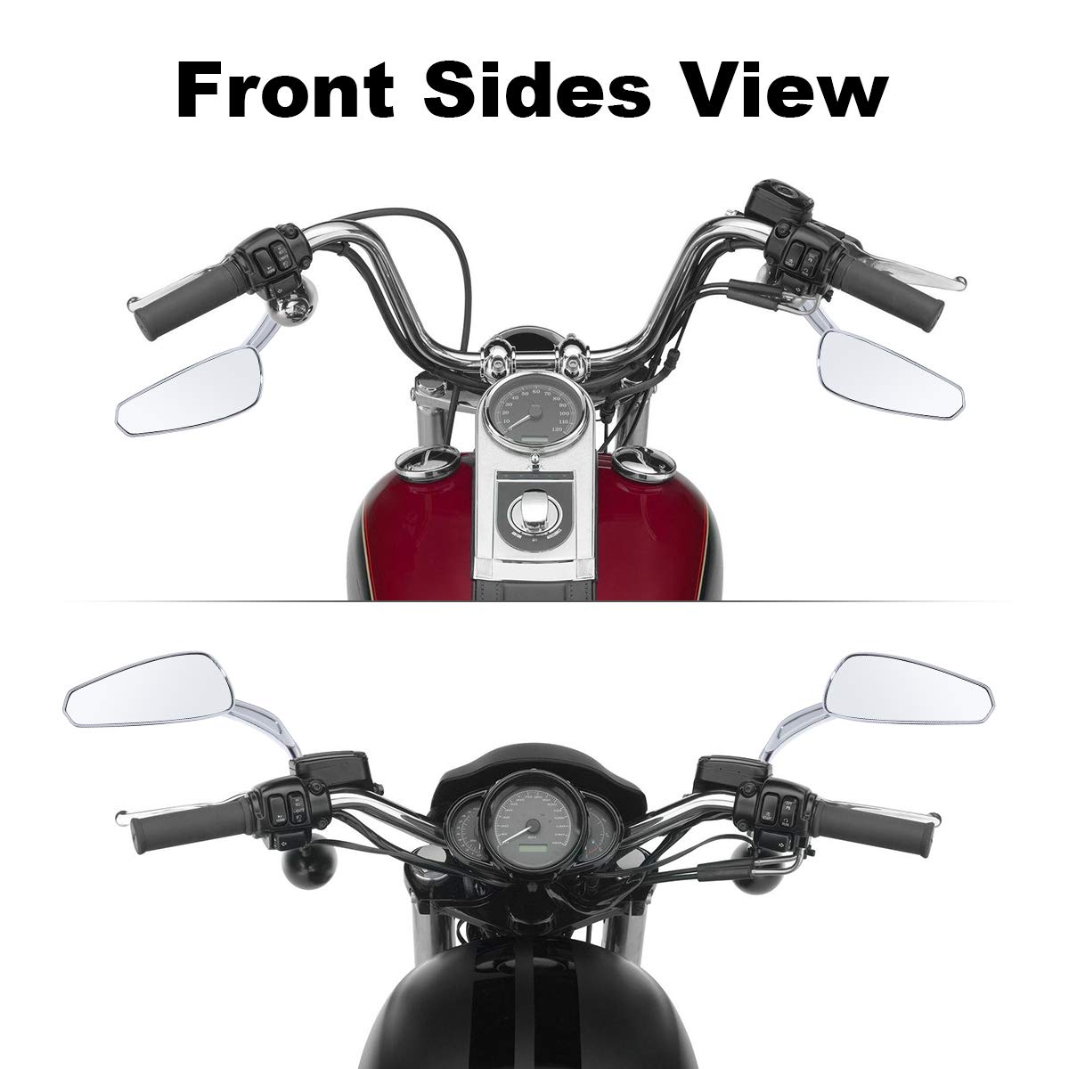 Slmoto 8Mm Tapered Tribal Rear View Rearview Mirrors Fit For Harley Touring Dyna Softail Fat Boy Deluxe Superlow 72 48