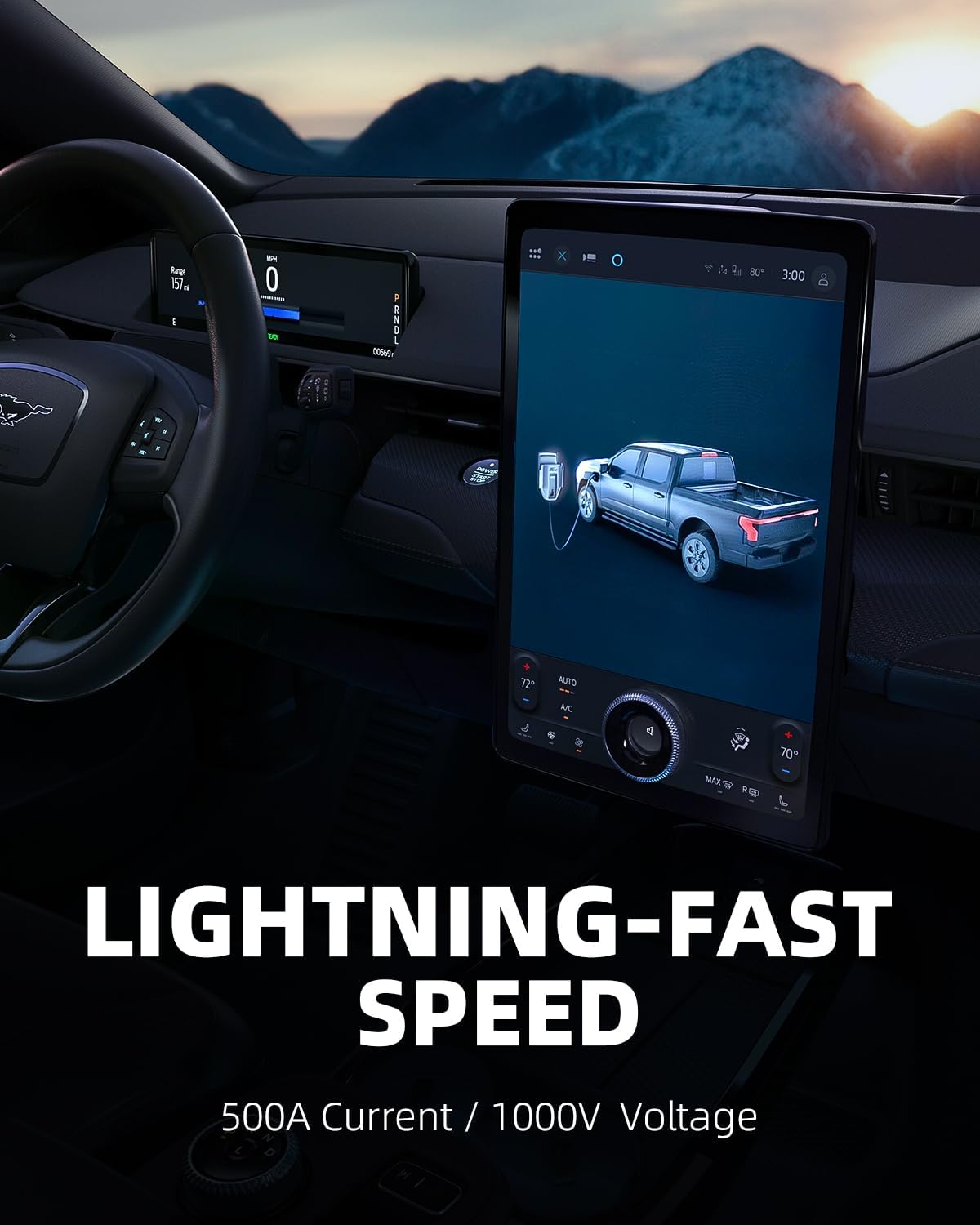 FOCSPROD 2025 Tesla Supercharger to CCS1 Adapter, Max 500A 1000V Fast Charge, Compatible with Rivian, Ford, GM EVs - Black, N