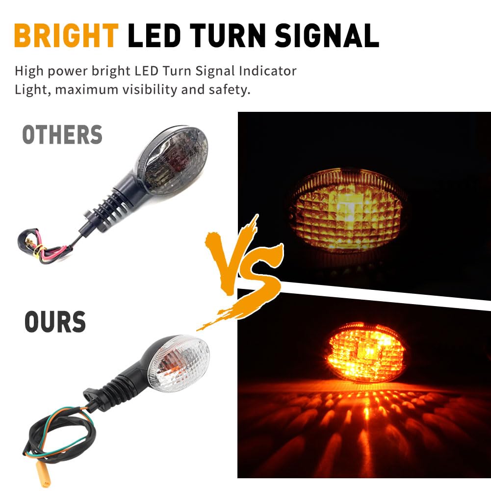 GZYF 1 Pair Motorcycle Turn Signal Indicator Light Lamp for KAWASAKI NINJA 250R 2008-2012 / KLX 250SF 2009-2010 / KLX250S 2009-2