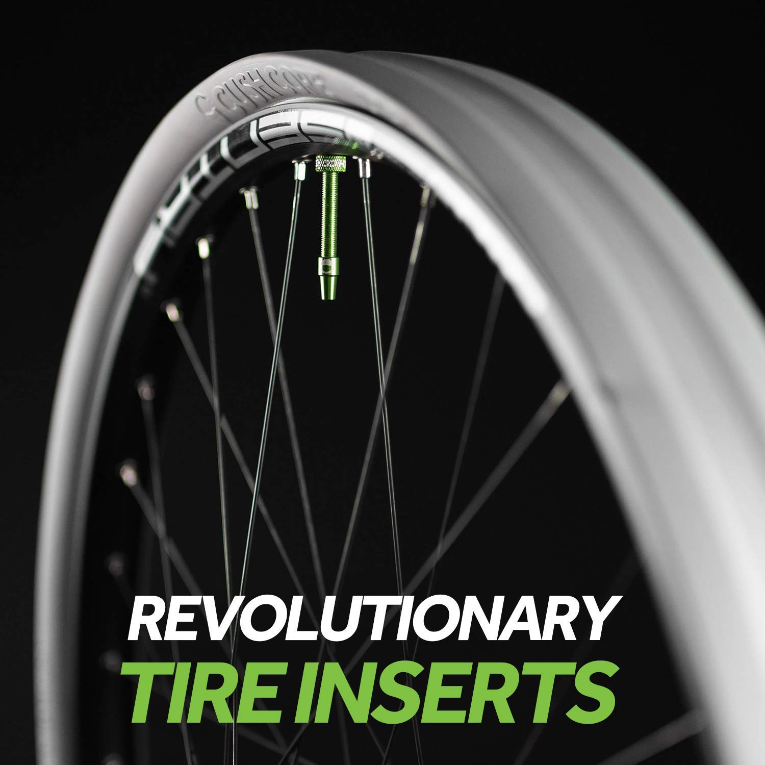 Cushcore Pro Set - Includes (1) Tire Insert, (1) Presta Valve & (1) Rim Sticker, Easy At-Home Installation, Bicycle Tire Inserts