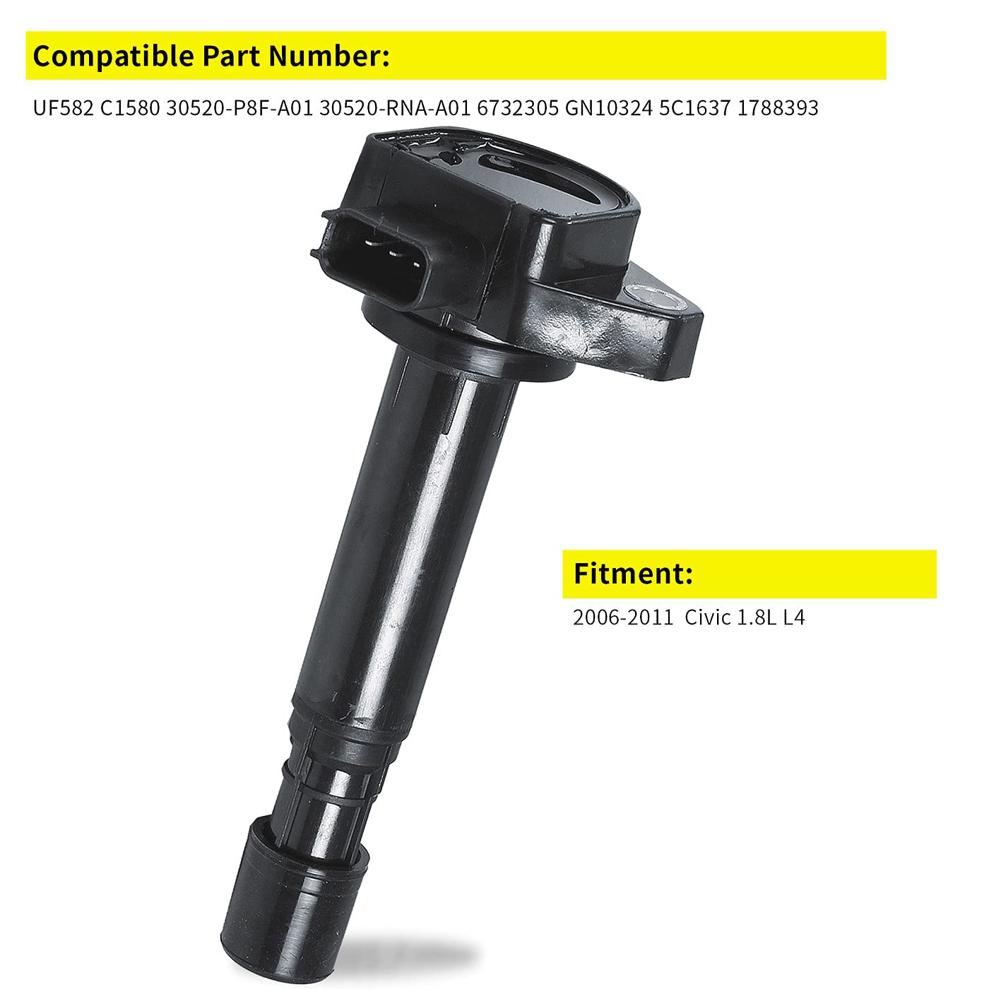 Deal Auto Electric Parts Pack Of 4 New Ignition Coils Compatible With 2006-2011 Civic 1.8L L4 Replacement For Uf582 C1580 5C1637