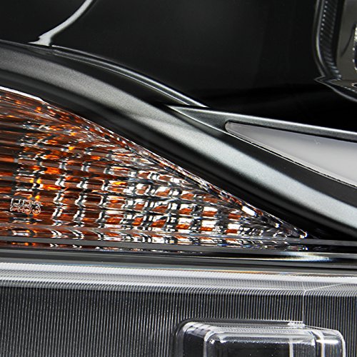 AKKON LED DRL Dual Square Projector Headlights Pair Set for 2015-2022 Chevy Colorado - Black Housings