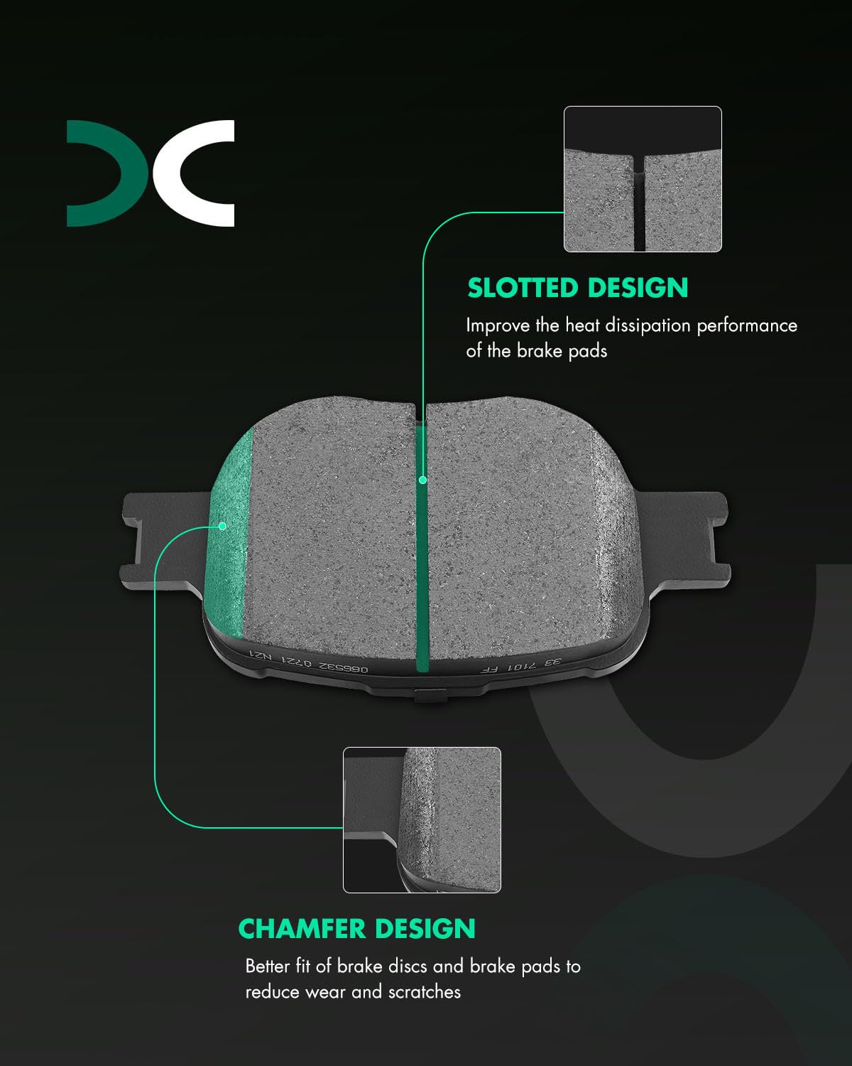 Ceramic Brake Pads Kits,Scitoo 8Pcs Brakes Pads Set Fit For 2005-2010 For Scion Tc