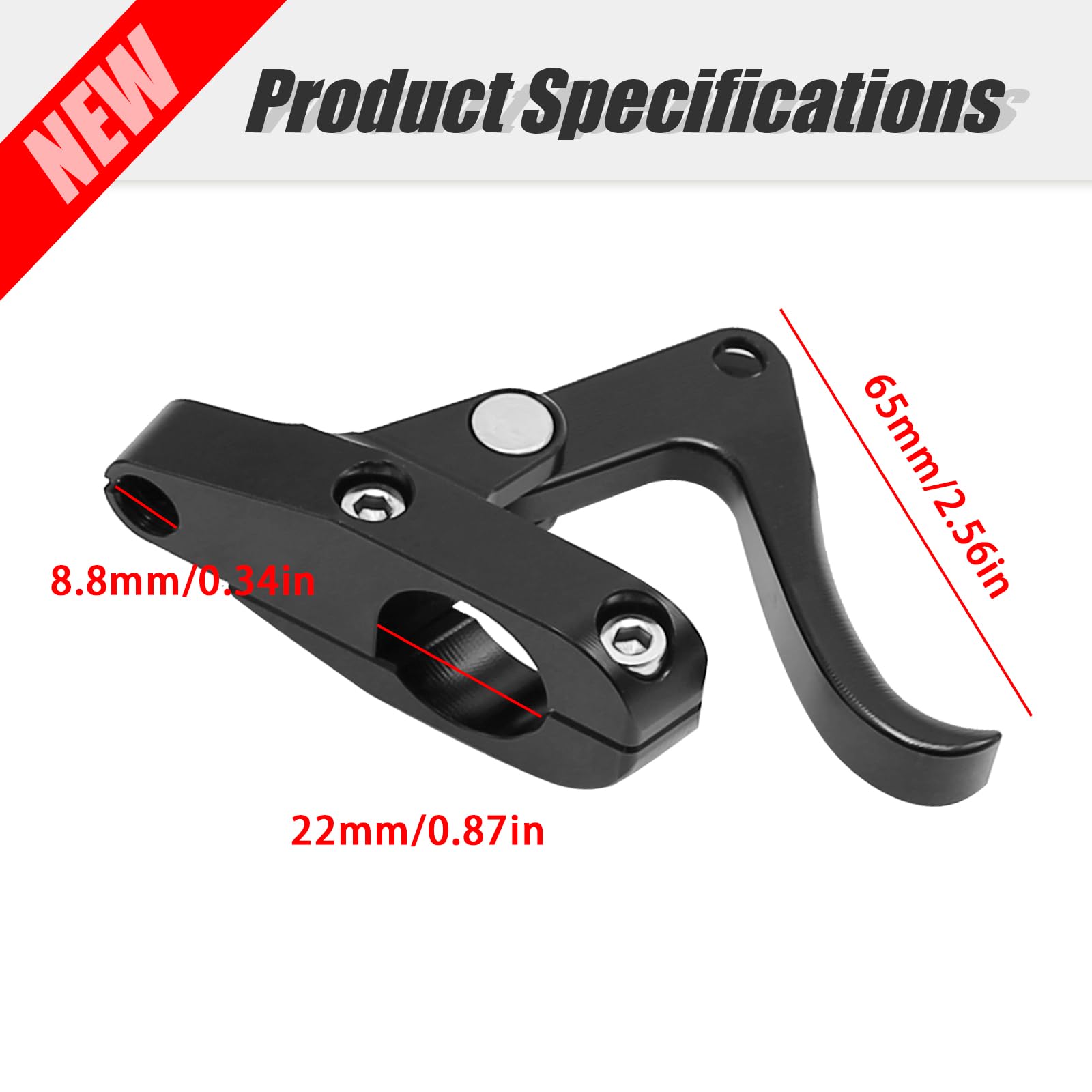 Aynaxcol CNC Finger Throttle Clutch Lever 7/8'' Handlebar Motorcycle Replacement for Wave Runner (Black)