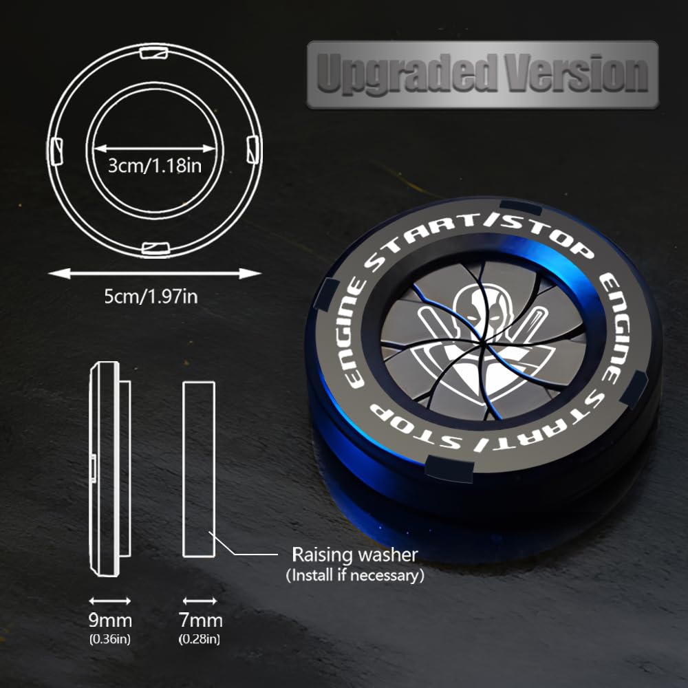 Tybasthe Rotary Push Start Button Cover, Deadpool Car Accessories Engine Start Stop Button Cover, Car Stickers Interior Decor, M